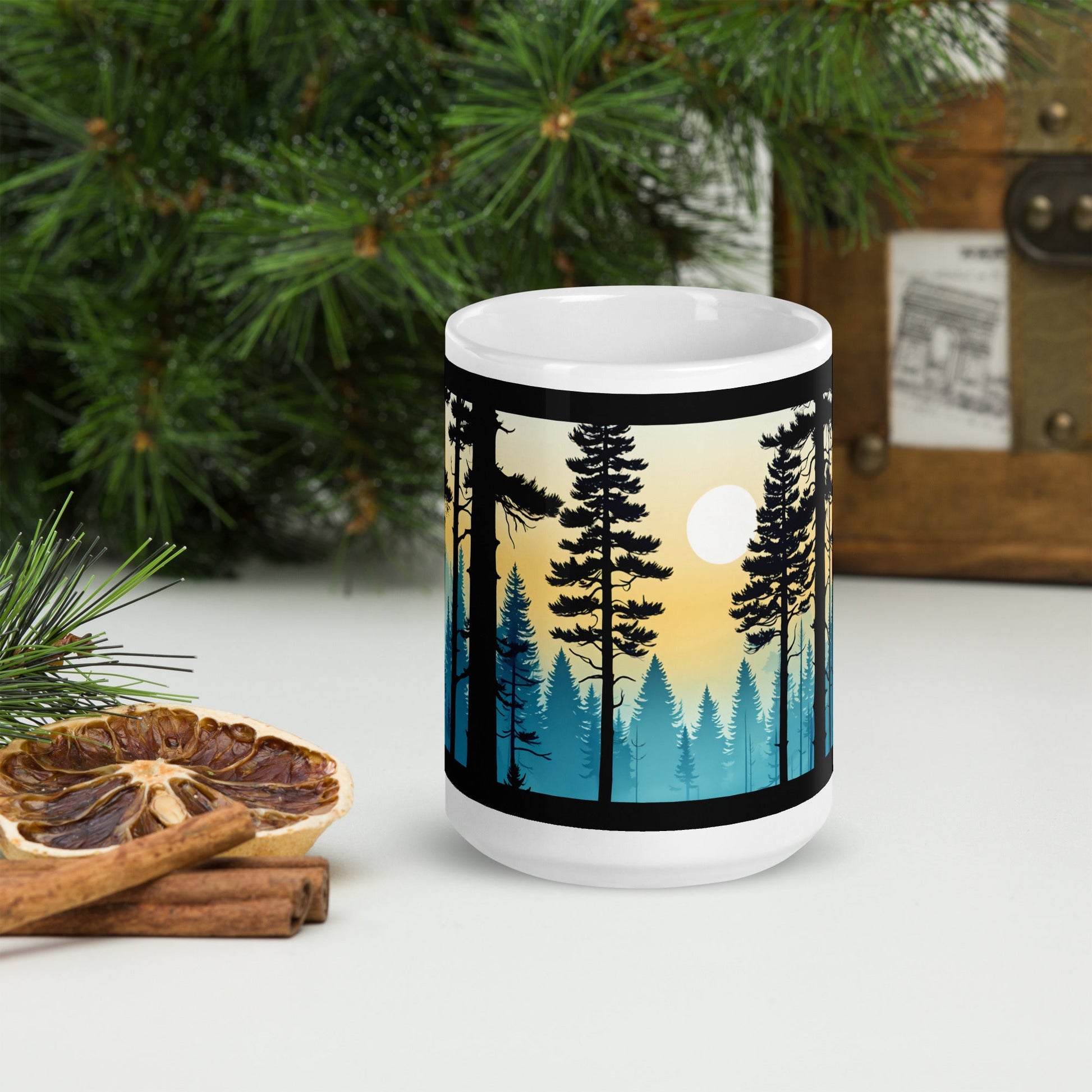 Misty Forest White Glossy Mug (11 oz, 15 oz, 20 oz) - Mugs - Discovery Co.
