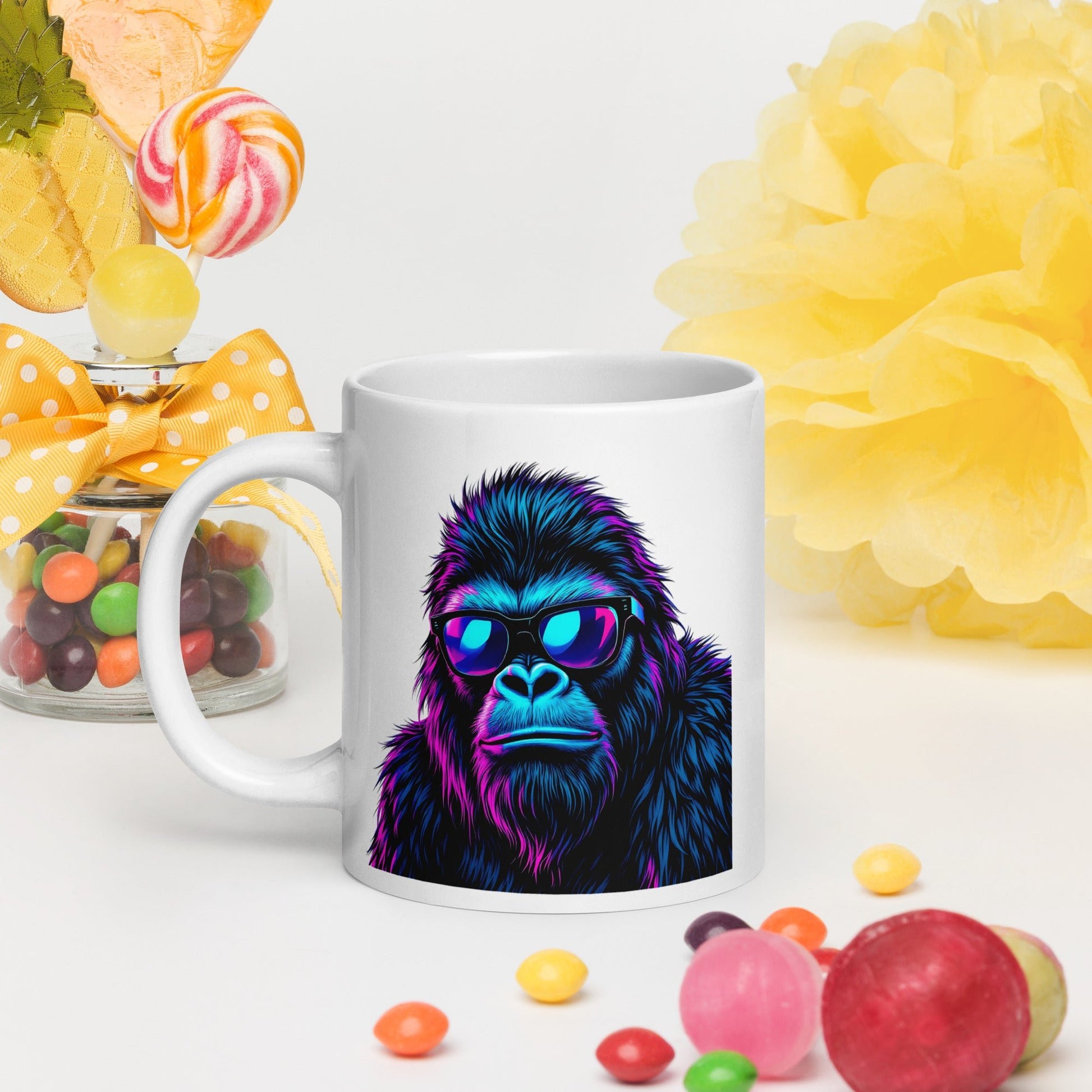 Monkey White Glossy Mug (11 oz, 15 oz, 20 oz) - Mugs - Discovery Co.
