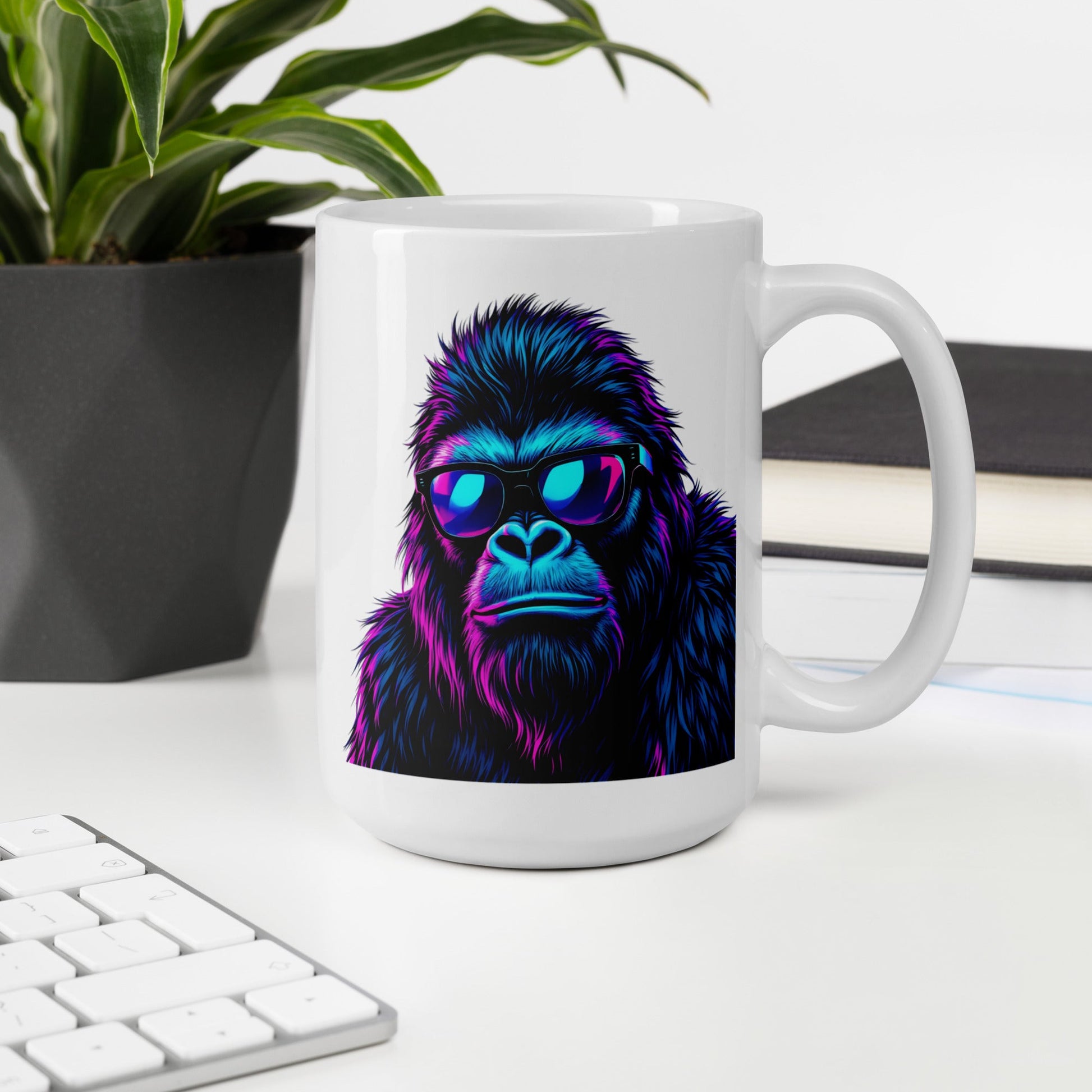 Monkey White Glossy Mug (11 oz, 15 oz, 20 oz) - Mugs - Discovery Co.