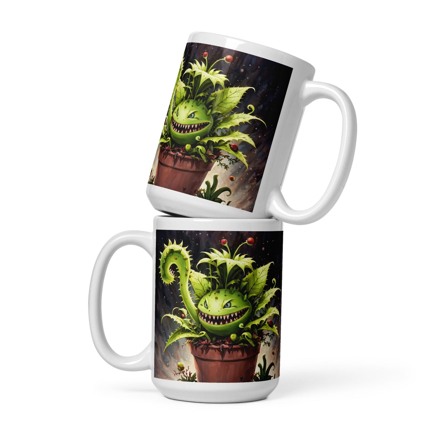 Monster Venus Flytrap White Glossy Mug (11 oz, 15 oz, 20 oz) - Mugs - Discovery Co.