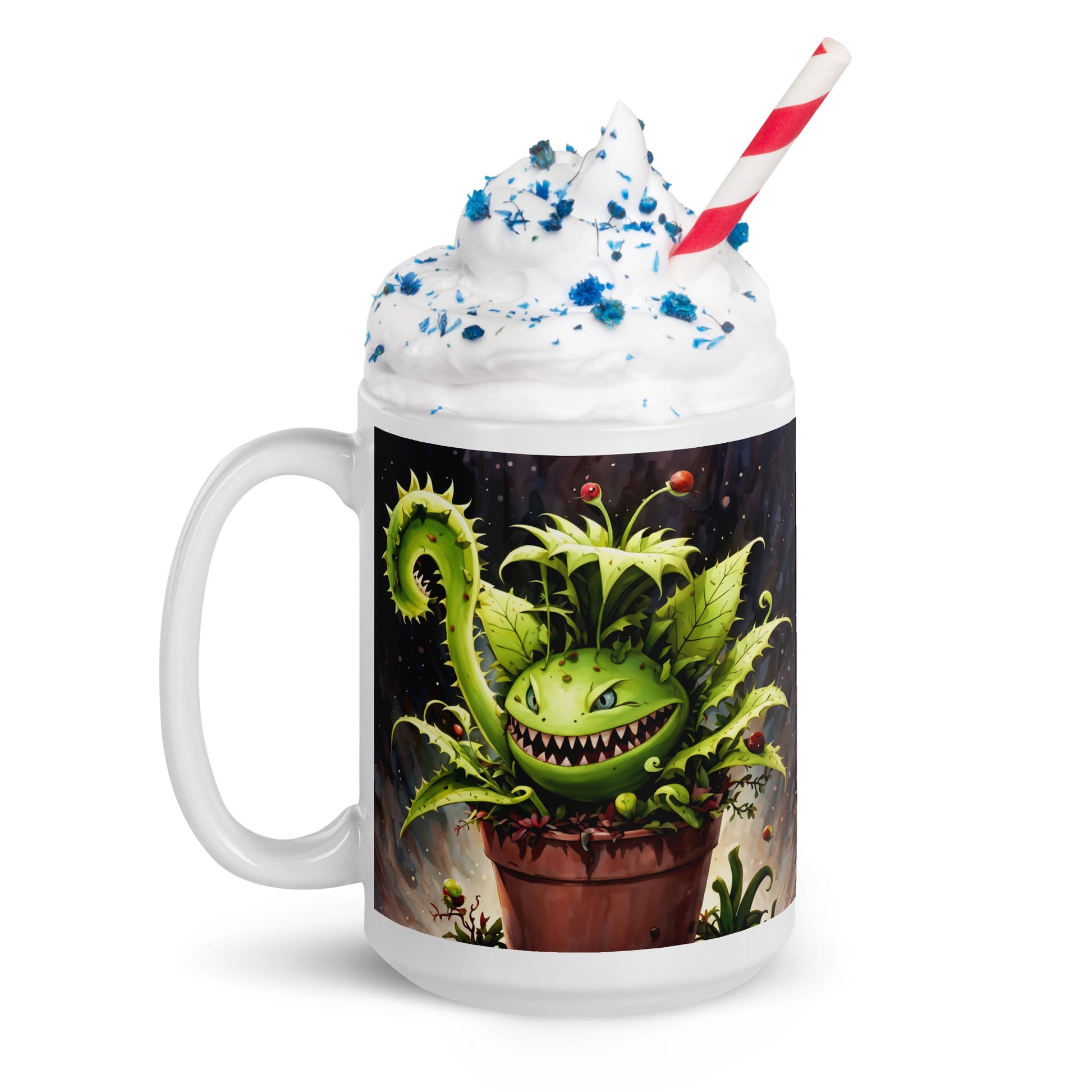 Monster Venus Flytrap White Glossy Mug (11 oz, 15 oz, 20 oz) - Mugs - Discovery Co.