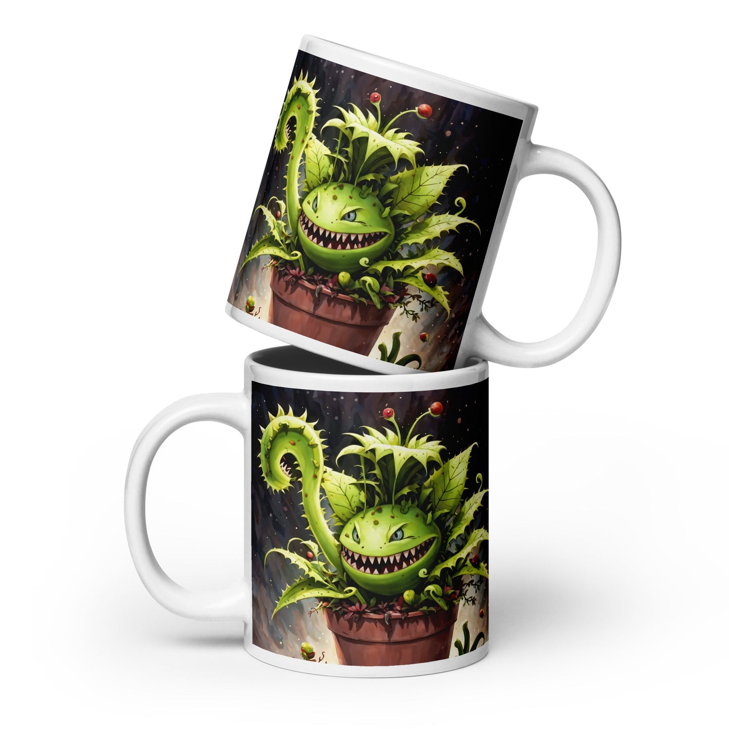 Monster Venus Flytrap White Glossy Mug (11 oz, 15 oz, 20 oz) - Mugs - Discovery Co.