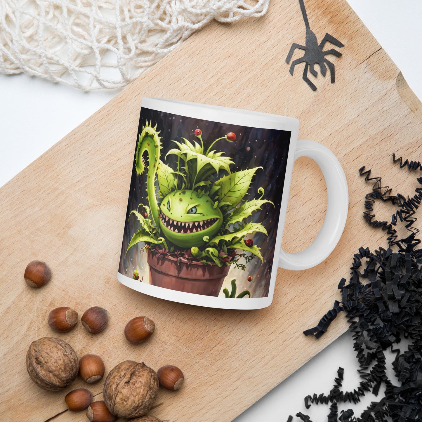 Monster Venus Flytrap White Glossy Mug (11 oz, 15 oz, 20 oz) - Mugs - Discovery Co.