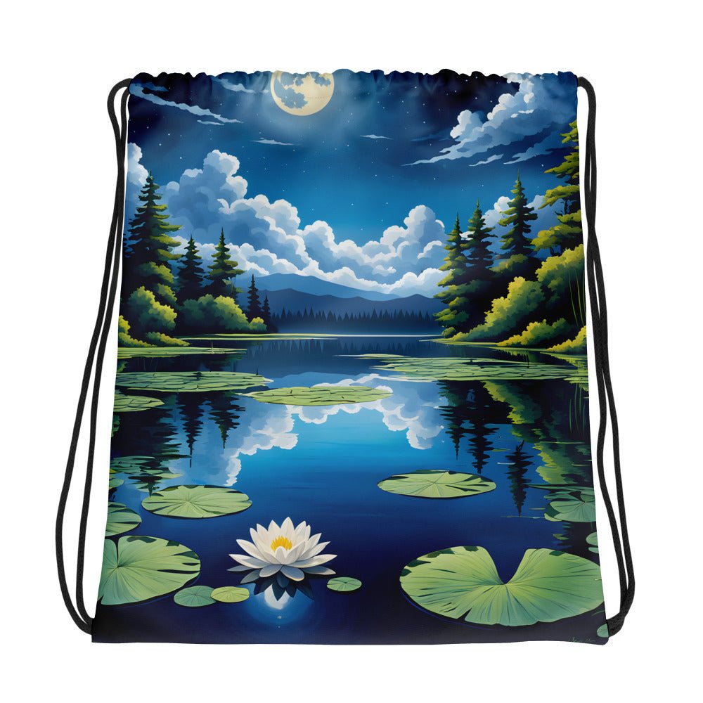 Moon Over Lake II Drawstring Bag - Drawstring Bag - Discovery Co.