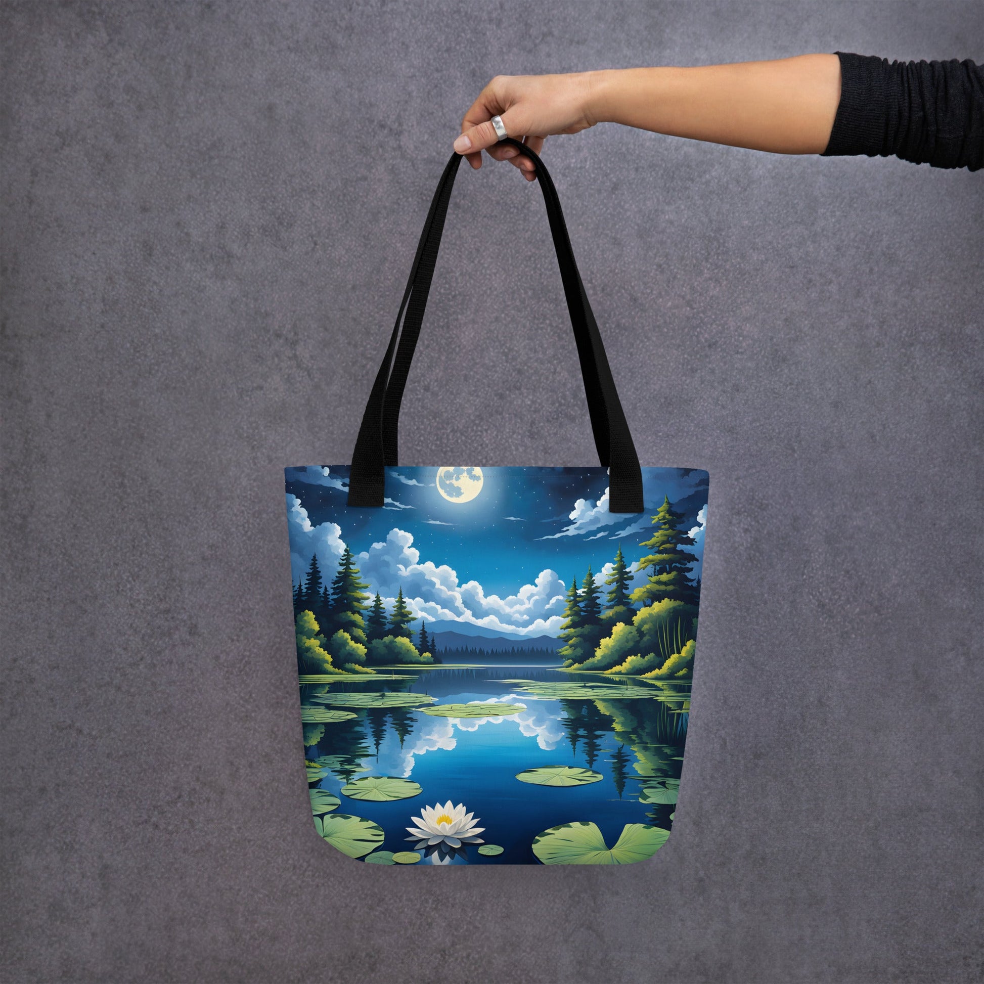 Moon Over Lake II Tote Bag - Tote Bags - Discovery Co.
