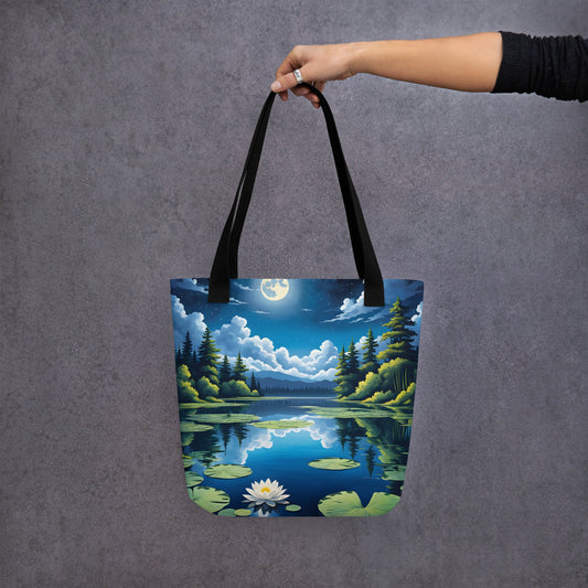 Moon Over Lake II Tote Bag - Tote Bags - Discovery Co.