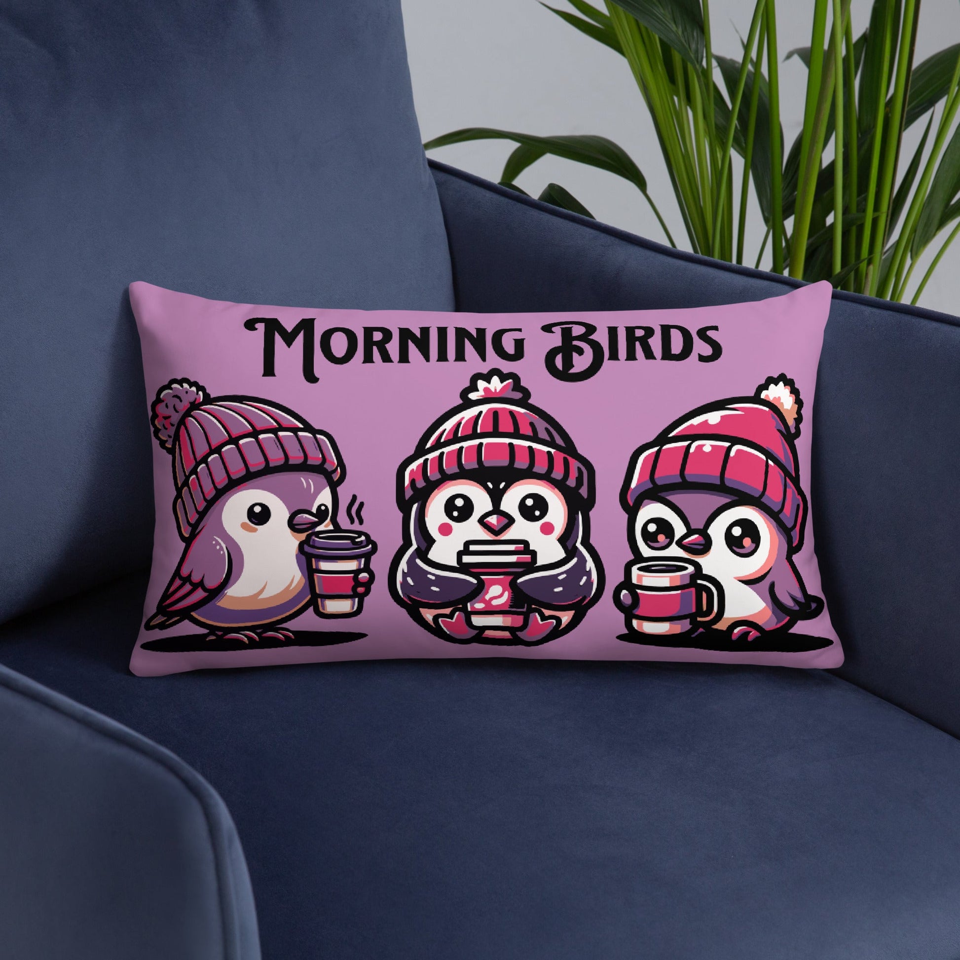 Morning Birds (Purple) Basic Pillow - Pillows - Discovery Co.