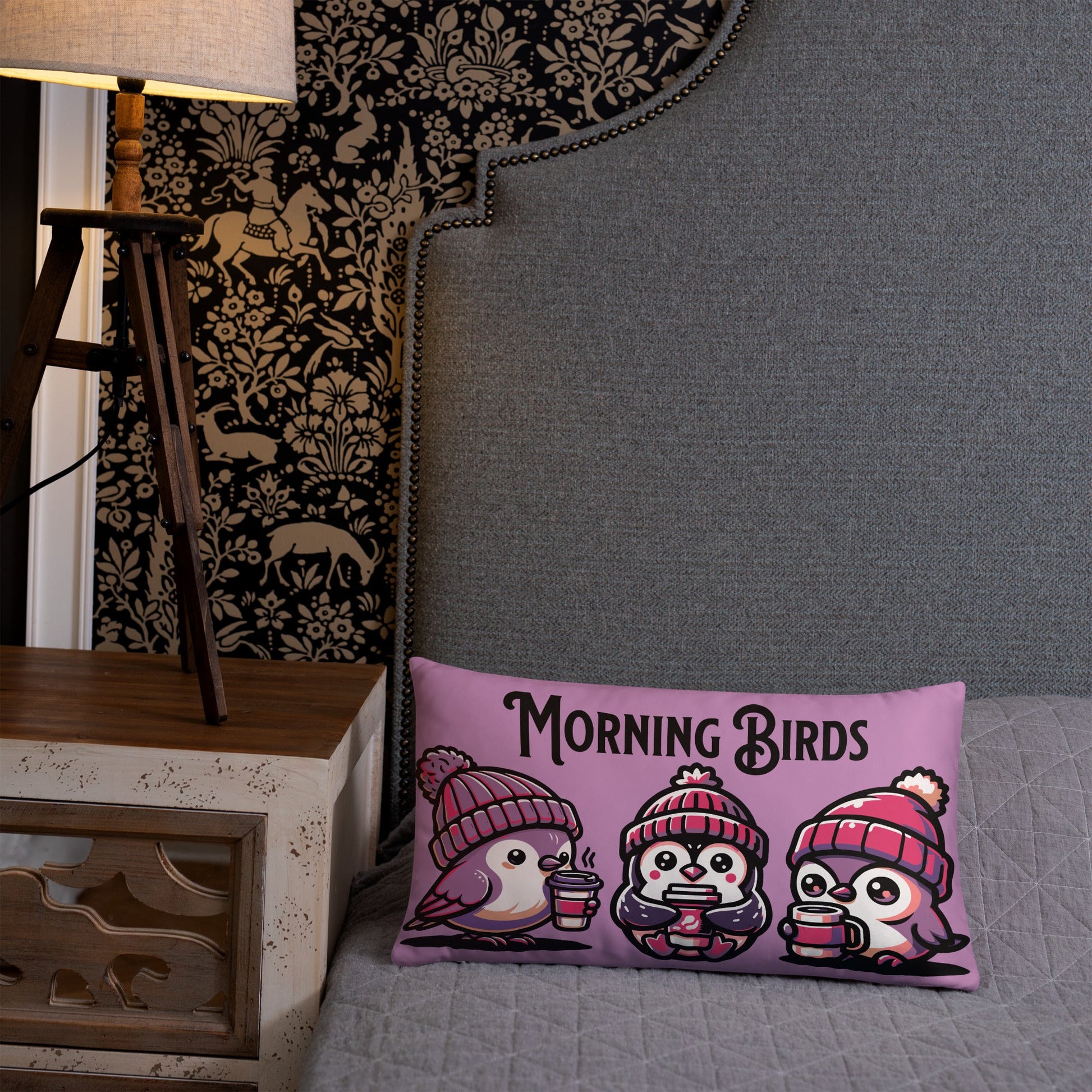 Morning Birds (Purple) Basic Pillow - Pillows - Discovery Co.