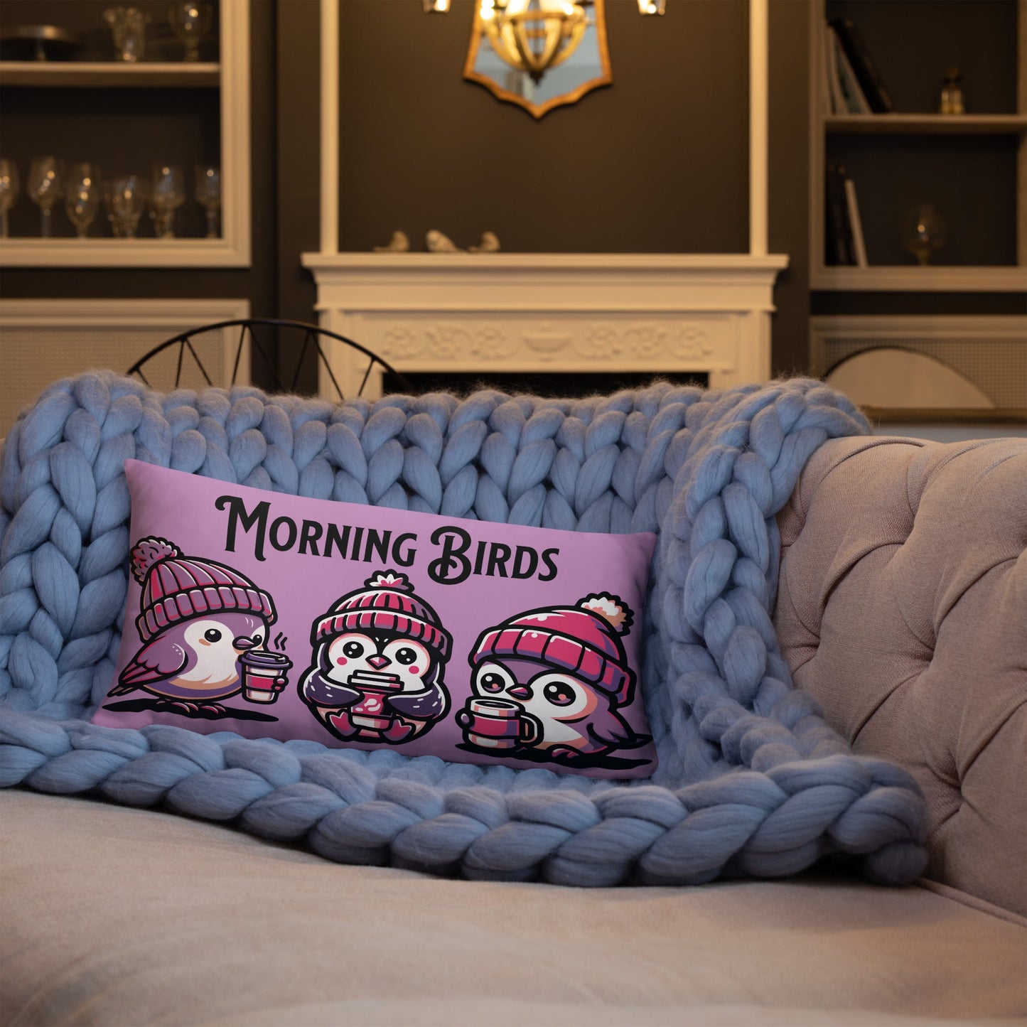 Morning Birds (Purple) Basic Pillow - Pillows - Discovery Co.