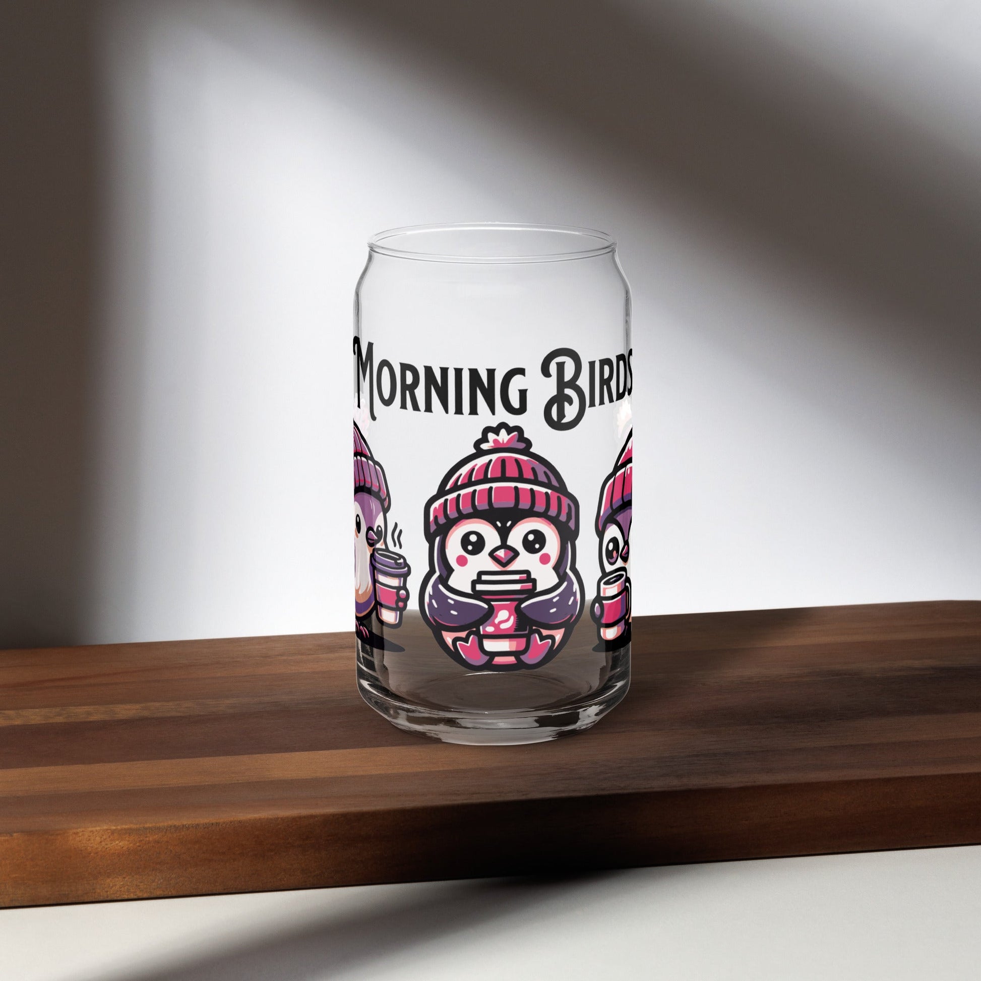 Morning Birds (Purple) Can - Shaped Glass - Can - Shaped Glass - Discovery Co.