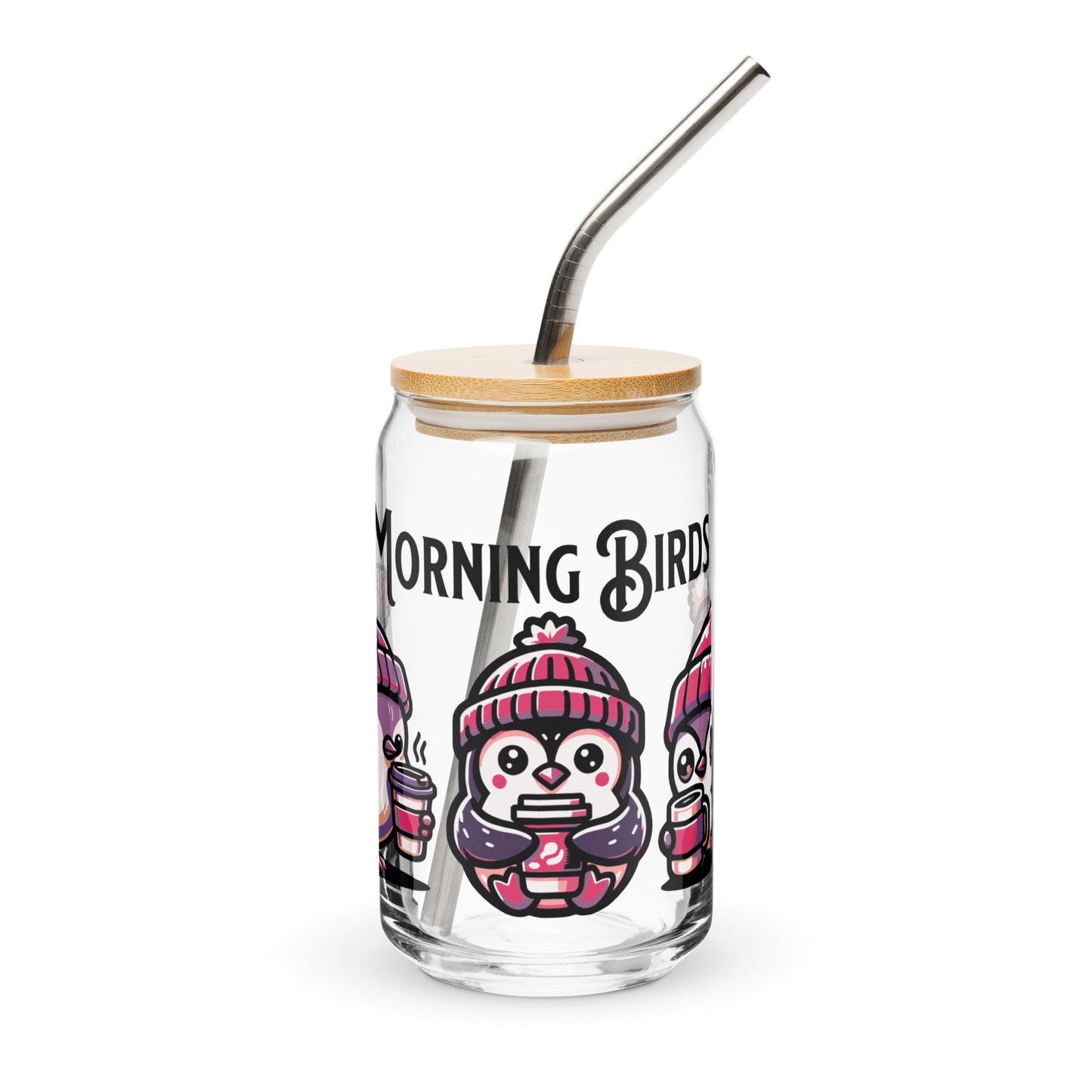 Morning Birds (Purple) Can - Shaped Glass - Can - Shaped Glass - Discovery Co.