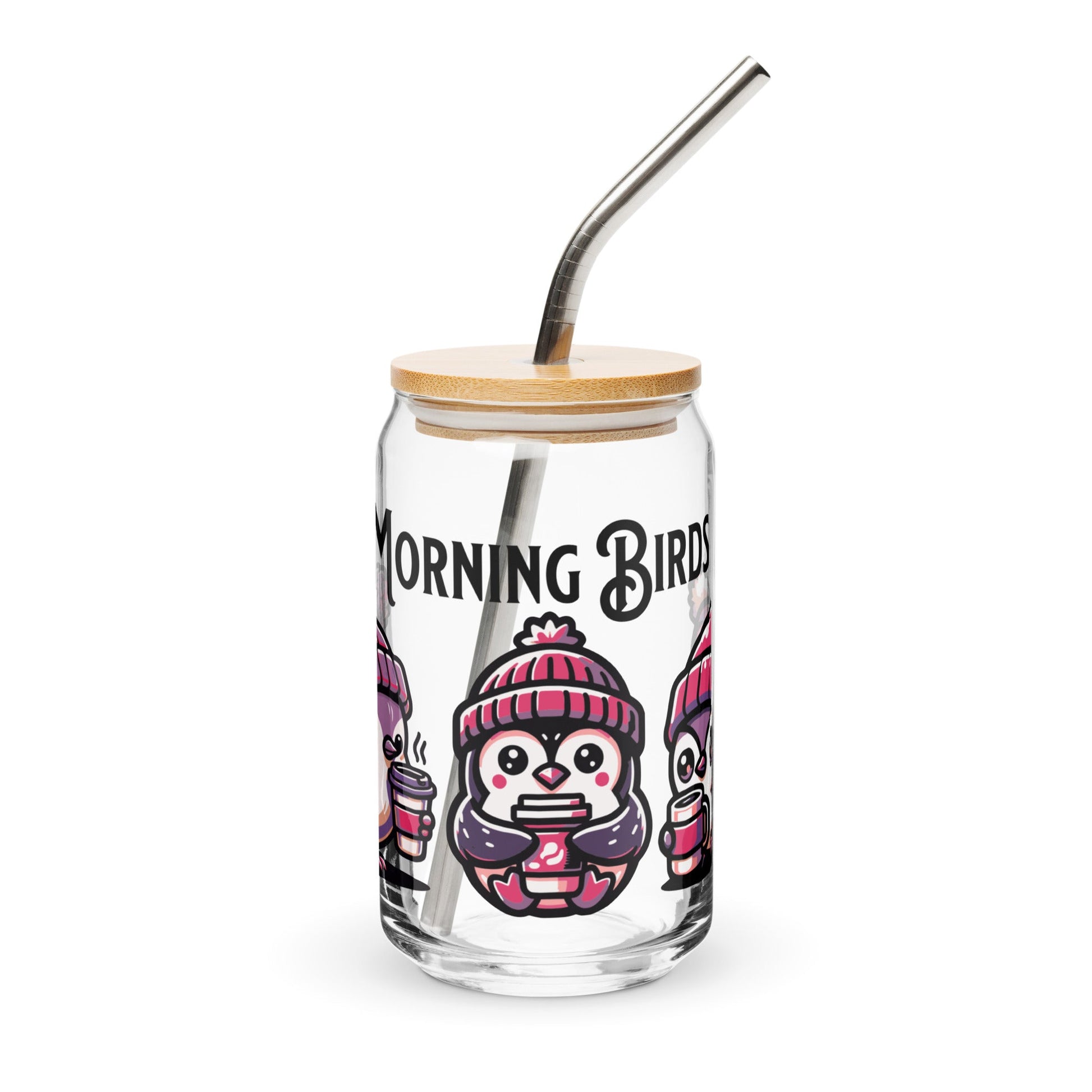 Morning Birds (Purple) Can - Shaped Glass - Can - Shaped Glass - Discovery Co.