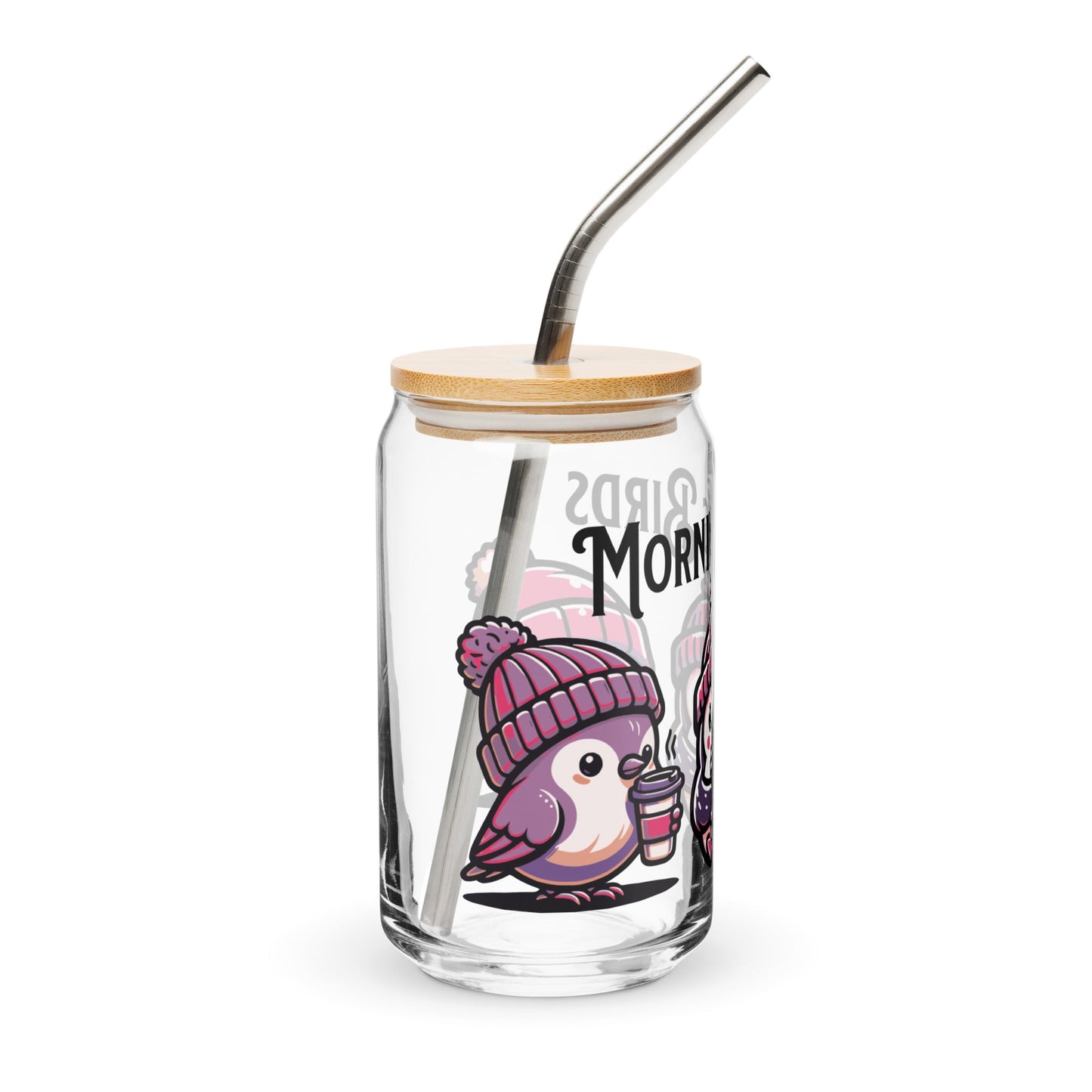 Morning Birds (Purple) Can - Shaped Glass - Can - Shaped Glass - Discovery Co.