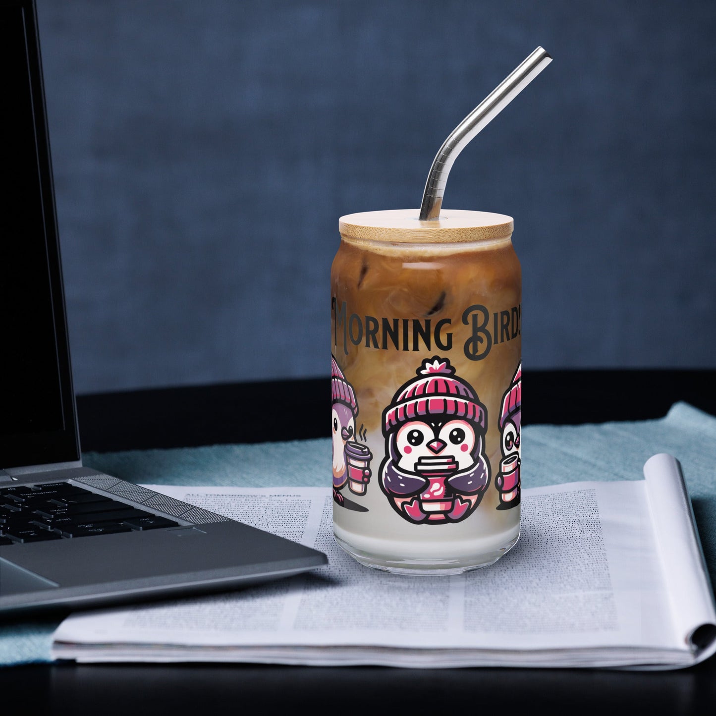 Morning Birds (Purple) Can - Shaped Glass - Can - Shaped Glass - Discovery Co.