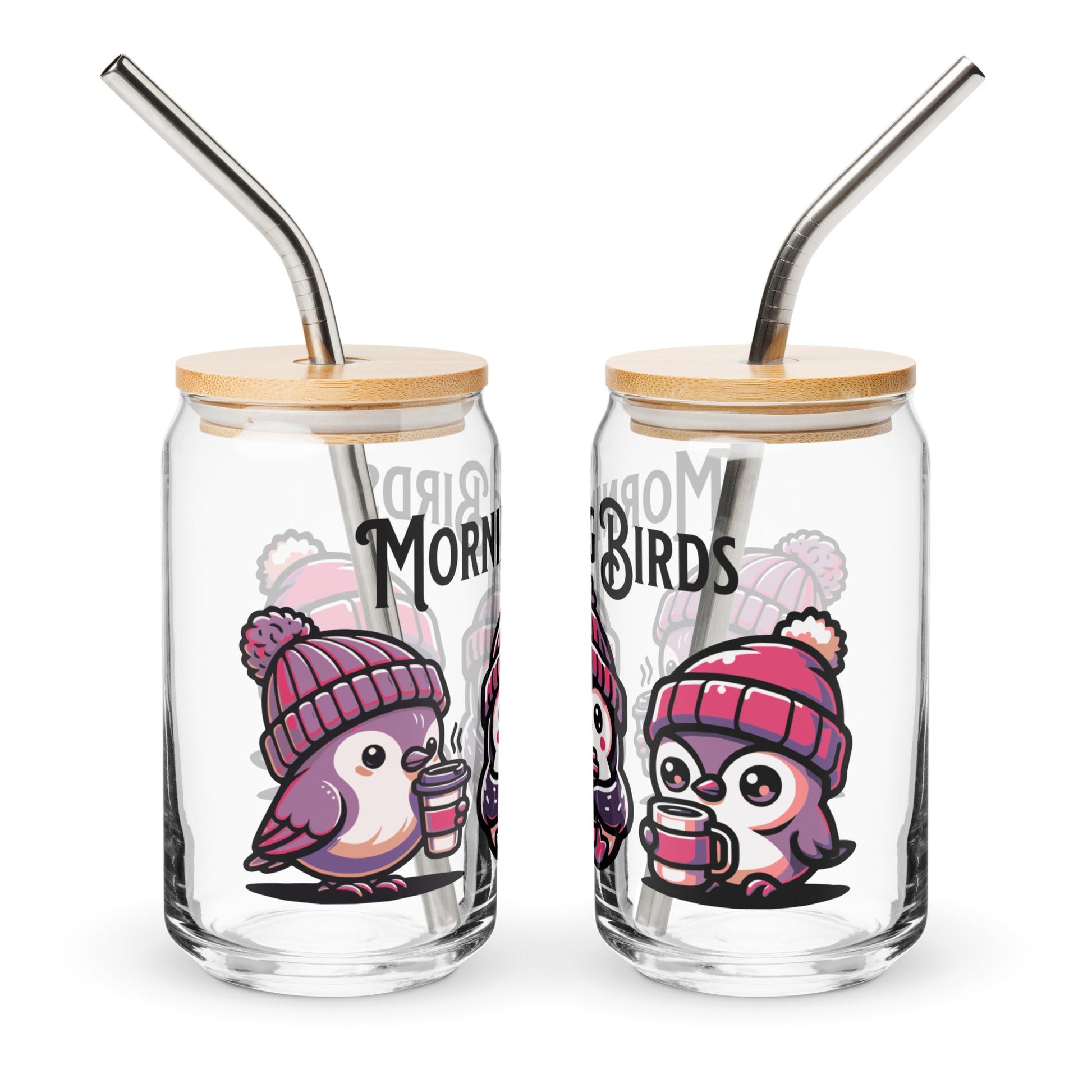 Morning Birds (Purple) Can - Shaped Glass - Can - Shaped Glass - Discovery Co.