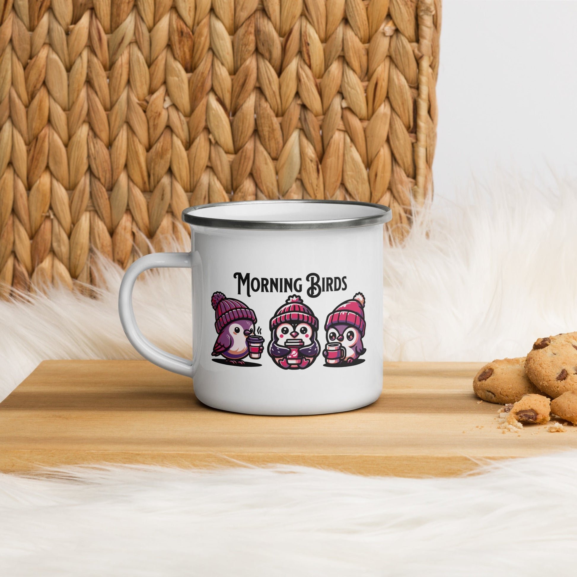 Morning Birds (Purple) Enamel Mug - Mugs - Discovery Co.