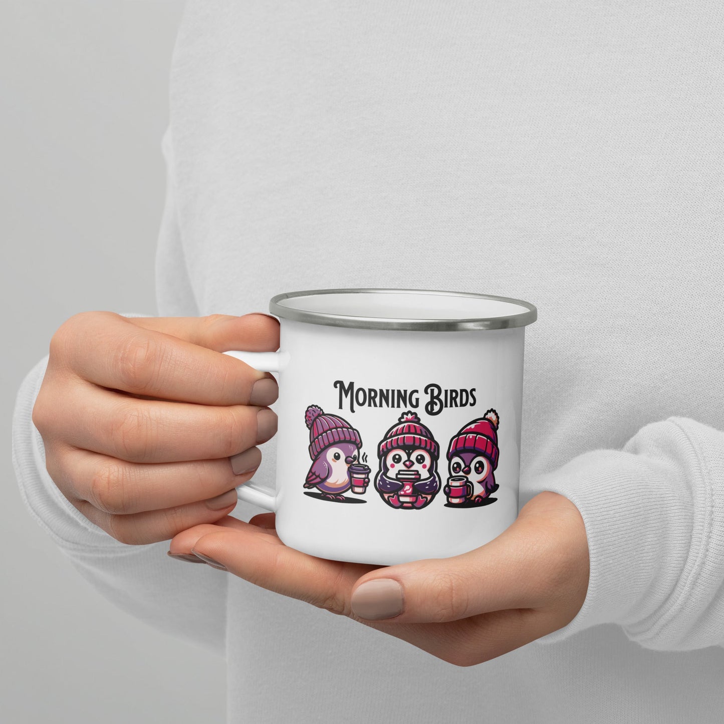 Morning Birds (Purple) Enamel Mug - Mugs - Discovery Co.