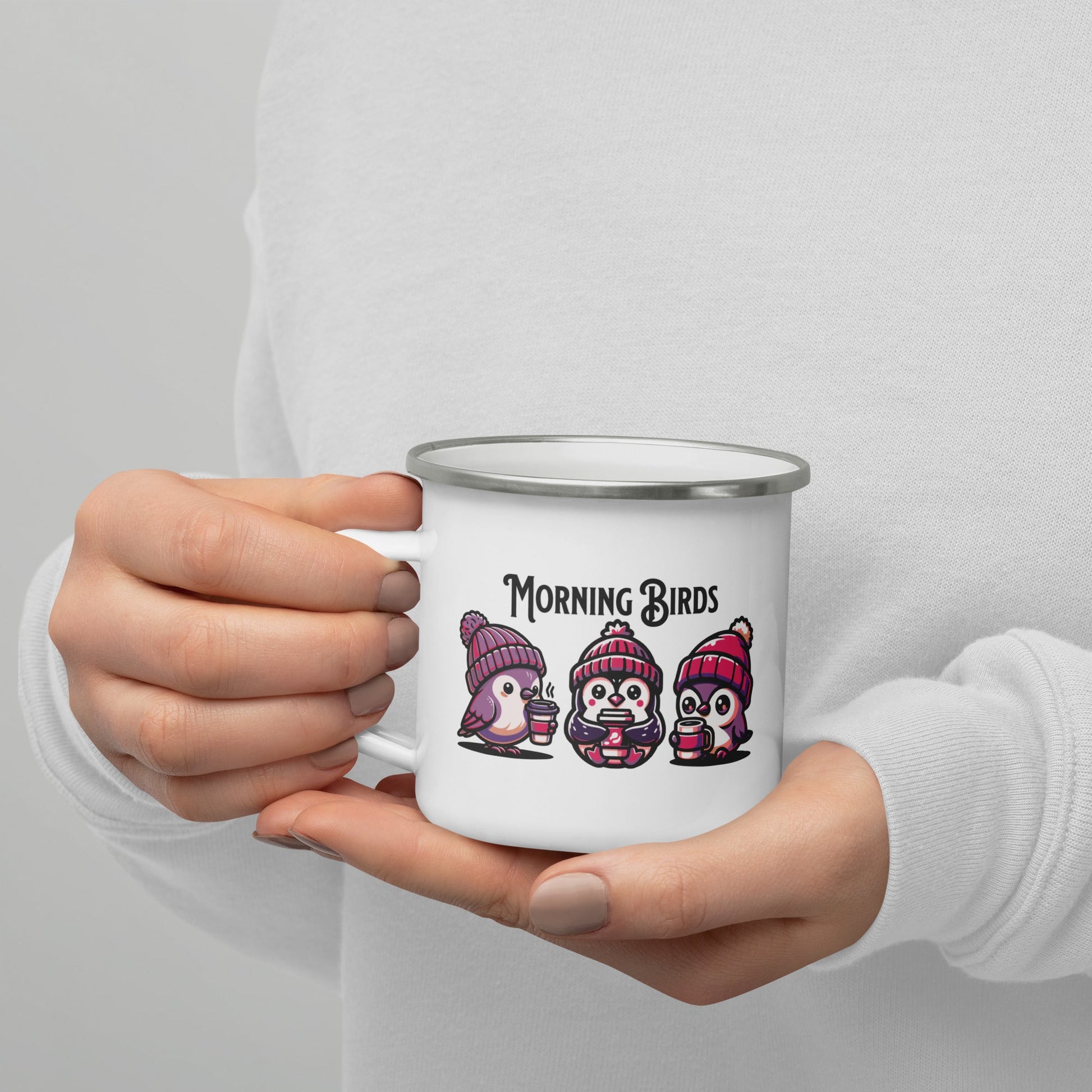 Morning Birds (Purple) Enamel Mug - Mugs - Discovery Co.