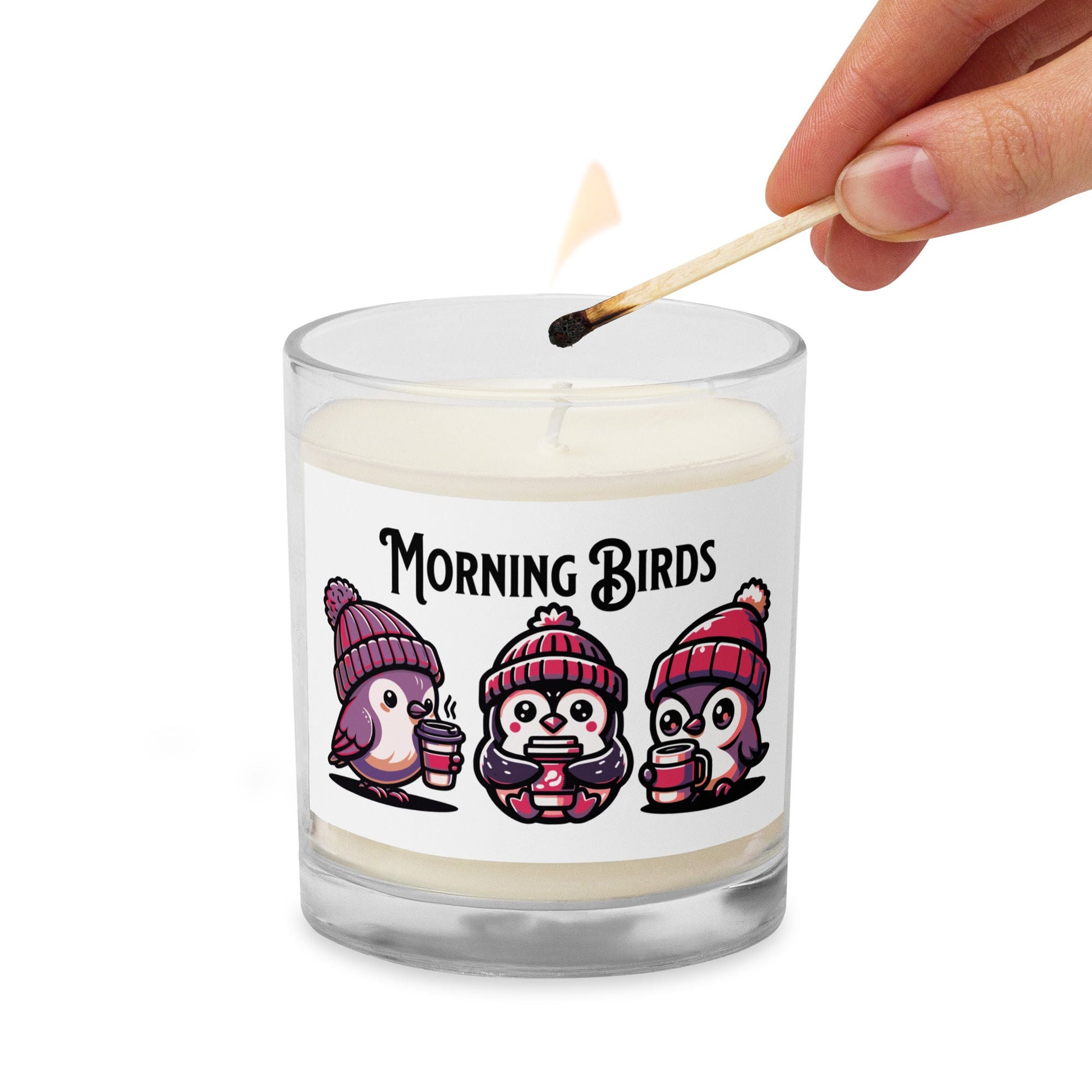 Morning Birds (Purple) Glass Jar Soy Wax Candle - Candles - Discovery Co.