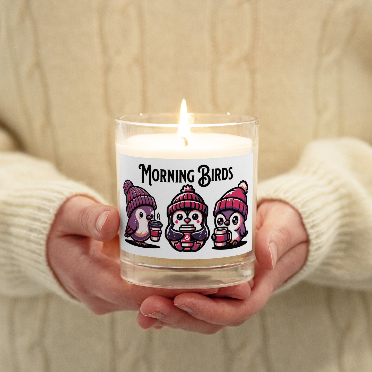 Morning Birds (Purple) Glass Jar Soy Wax Candle - Candles - Discovery Co.