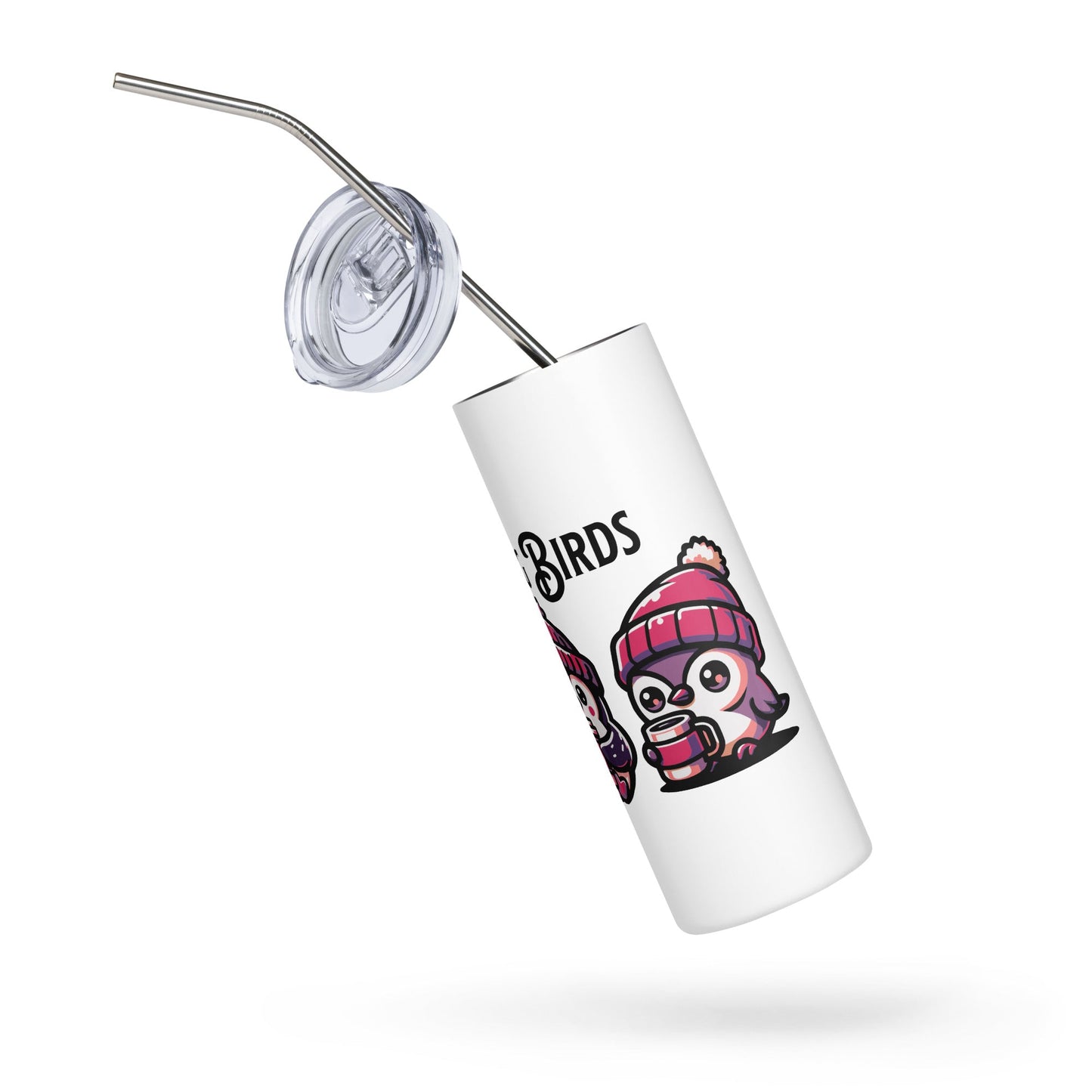 Morning Birds (Purple) Stainless Steel Tumbler - Steel Tumbler - Discovery Co.