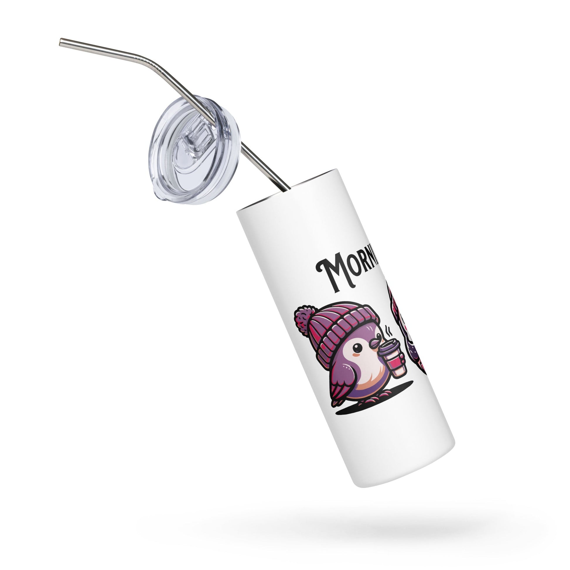 Morning Birds (Purple) Stainless Steel Tumbler - Steel Tumbler - Discovery Co.