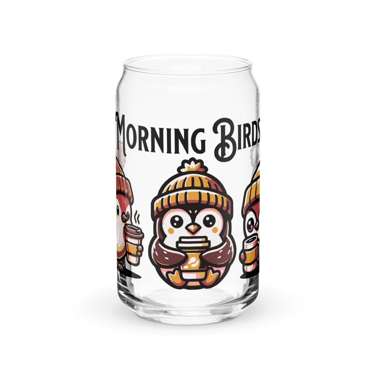 Morning Birds (Tan) Can - Shaped Glass - Can - Shaped Glass - Discovery Co.