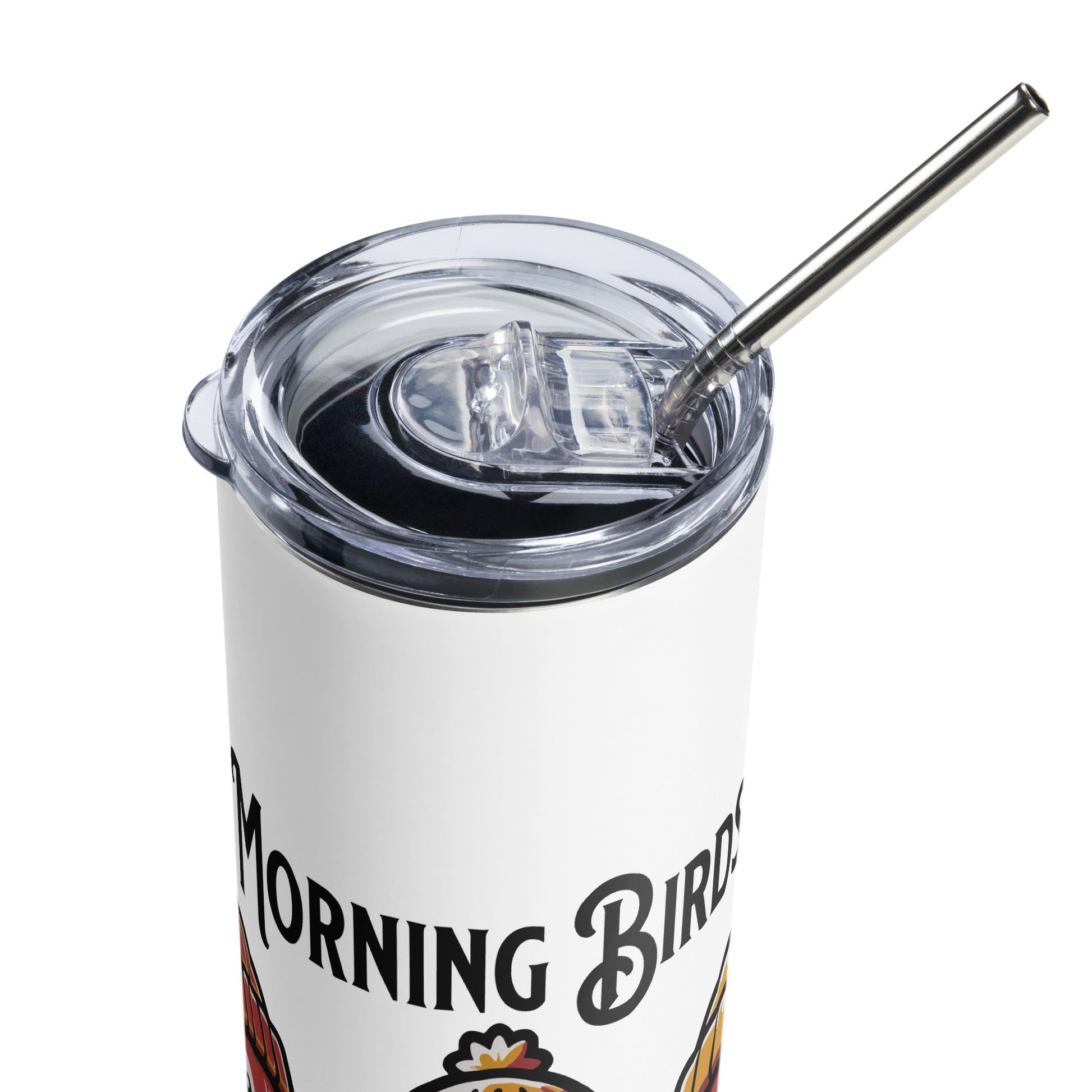 Morning Birds (Tan) Stainless Steel Tumbler - Steel Tumbler - Discovery Co.