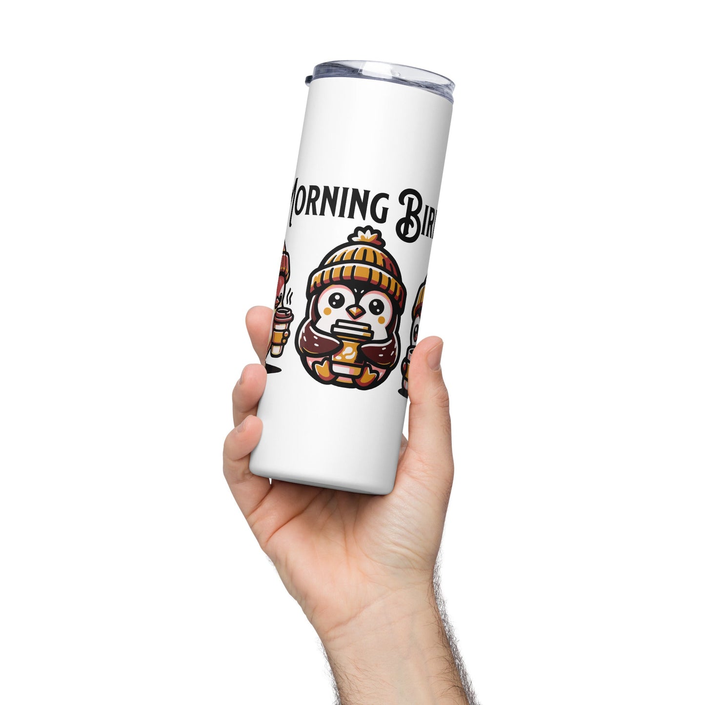 Morning Birds (Tan) Stainless Steel Tumbler - Steel Tumbler - Discovery Co.