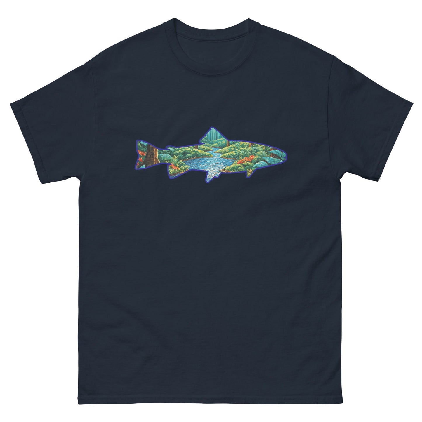 Mosaic Forest In Trout Men's Classic Tee - Men's Shirts - Discovery Co.