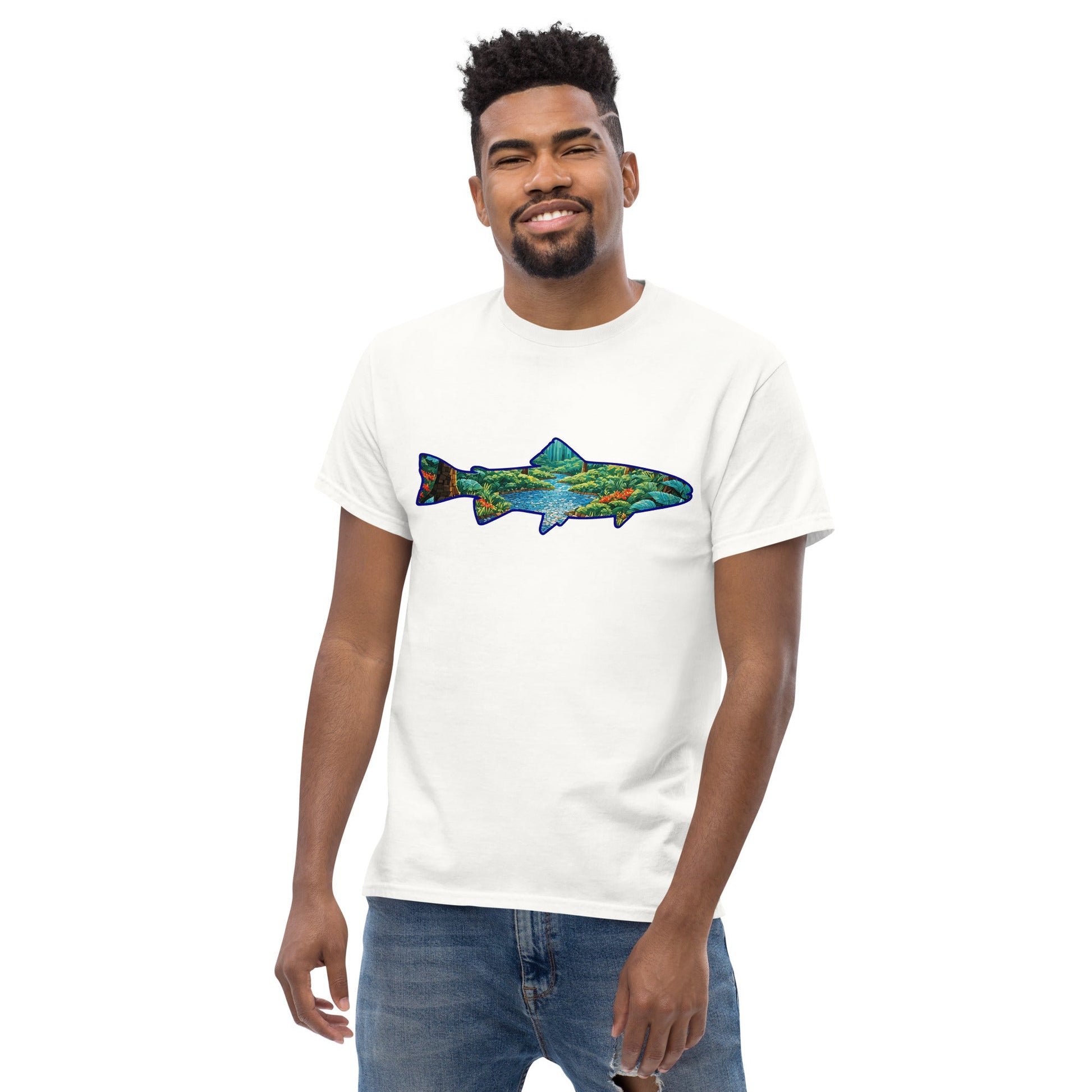 Mosaic Forest In Trout Men's Classic Tee - Men's Shirts - Discovery Co.