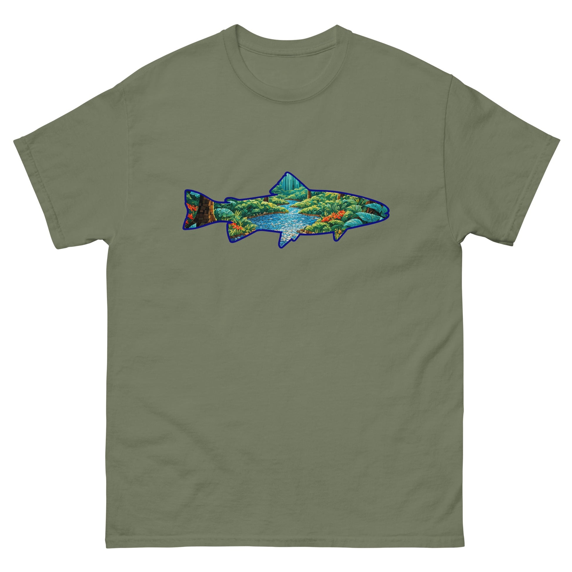 Mosaic Forest In Trout Men's Classic Tee - Men's Shirts - Discovery Co.