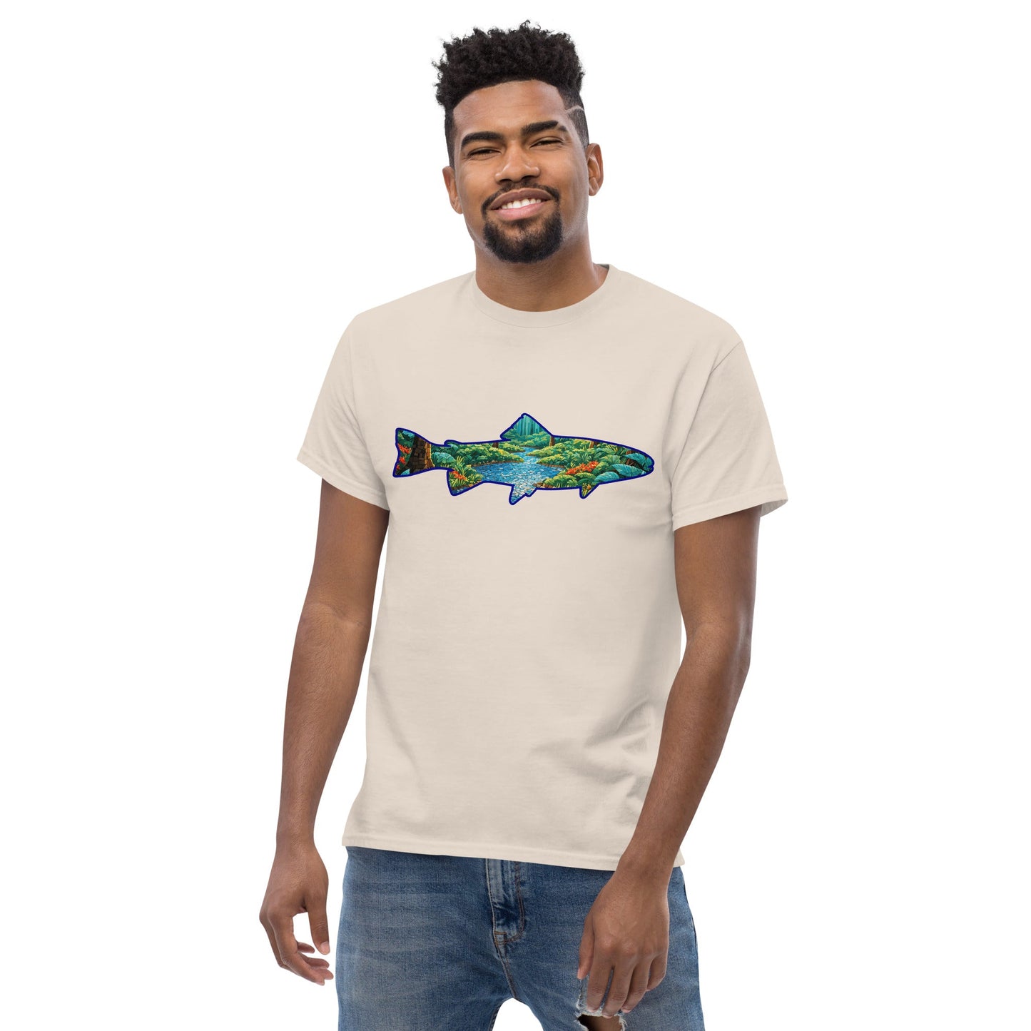 Mosaic Forest In Trout Men's Classic Tee - Men's Shirts - Discovery Co.