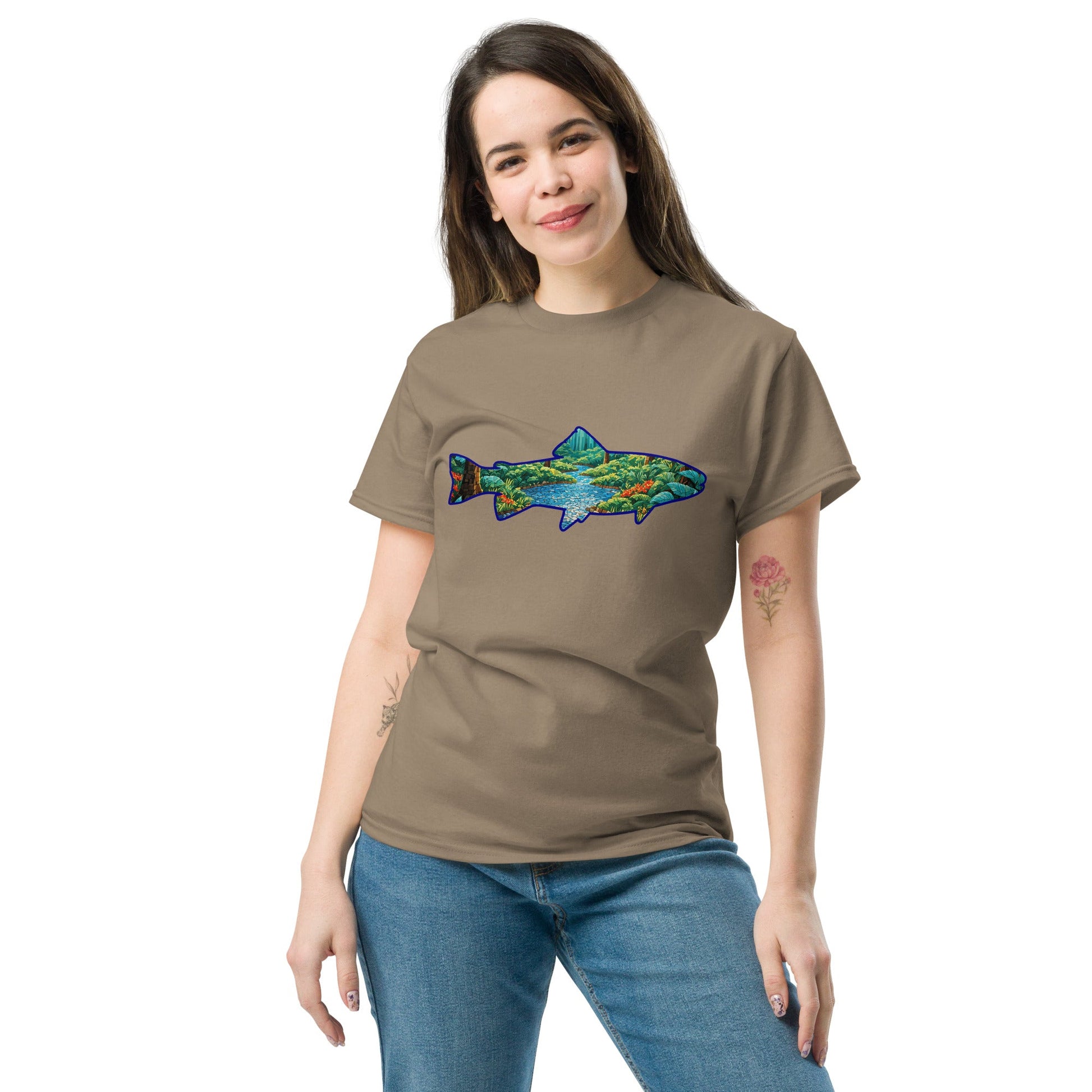 Mosaic Forest In Trout Women's Classic Tee - Women's Shirts - Discovery Co.