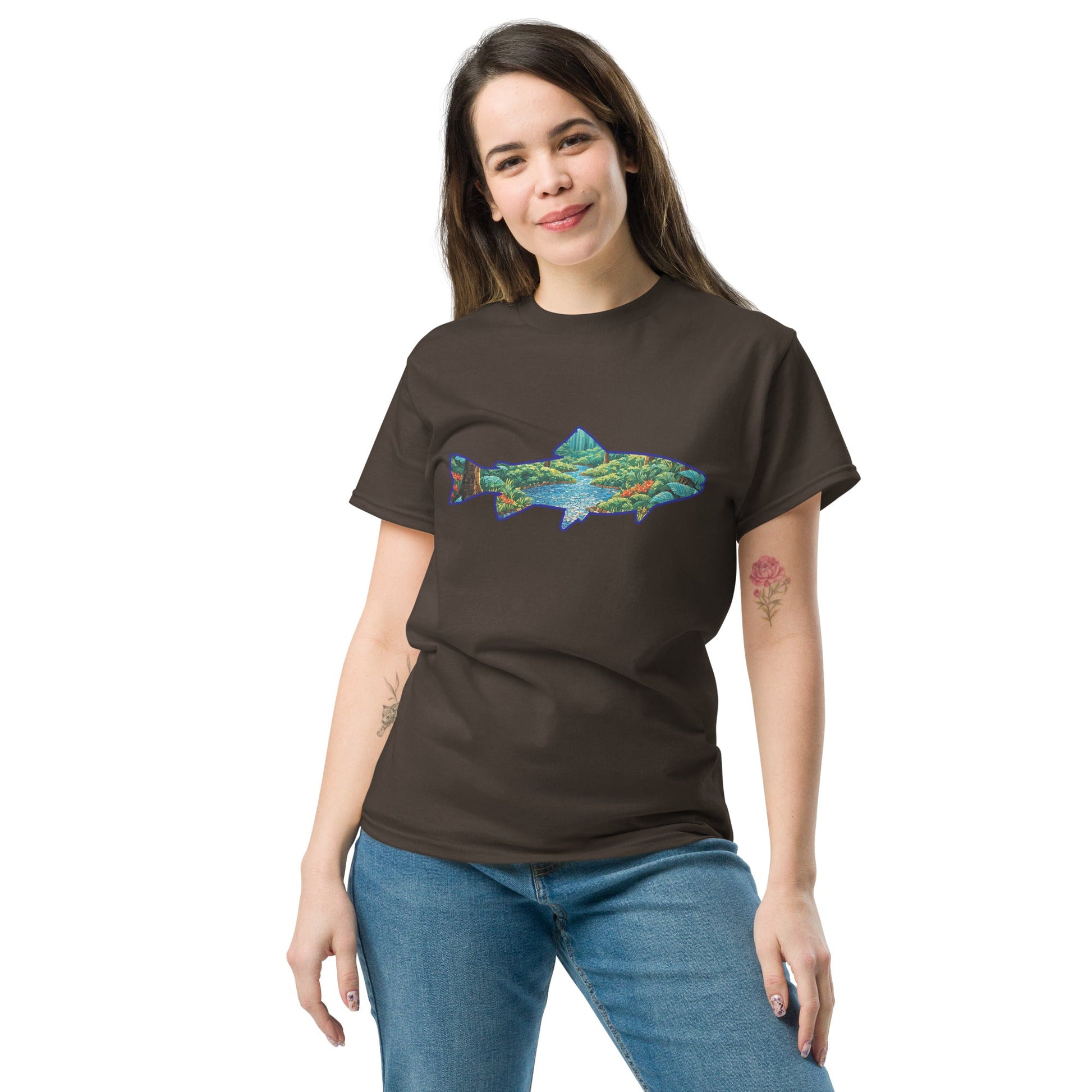 Mosaic Forest In Trout Women's Classic Tee - Women's Shirts - Discovery Co.