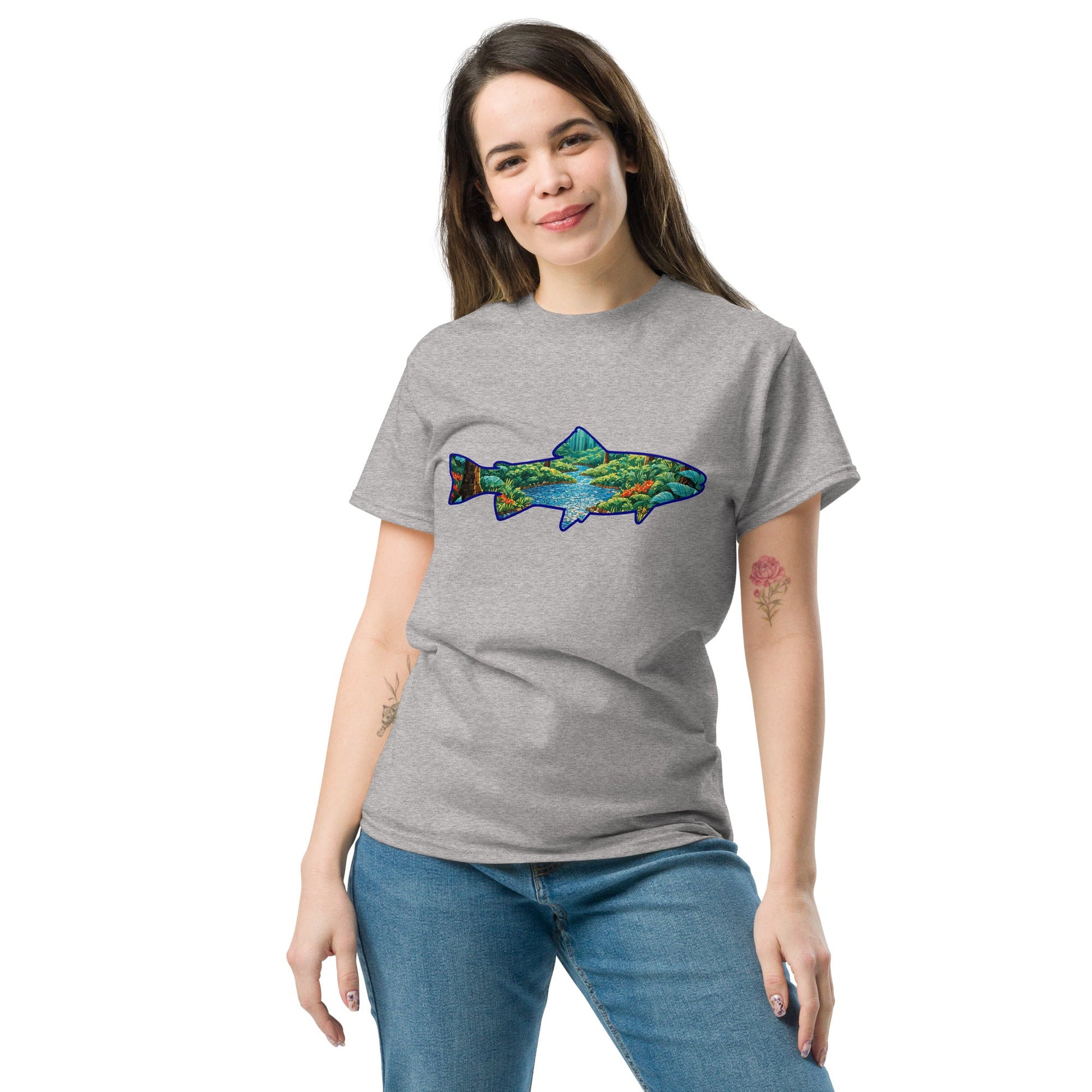 Mosaic Forest In Trout Women's Classic Tee - Women's Shirts - Discovery Co.