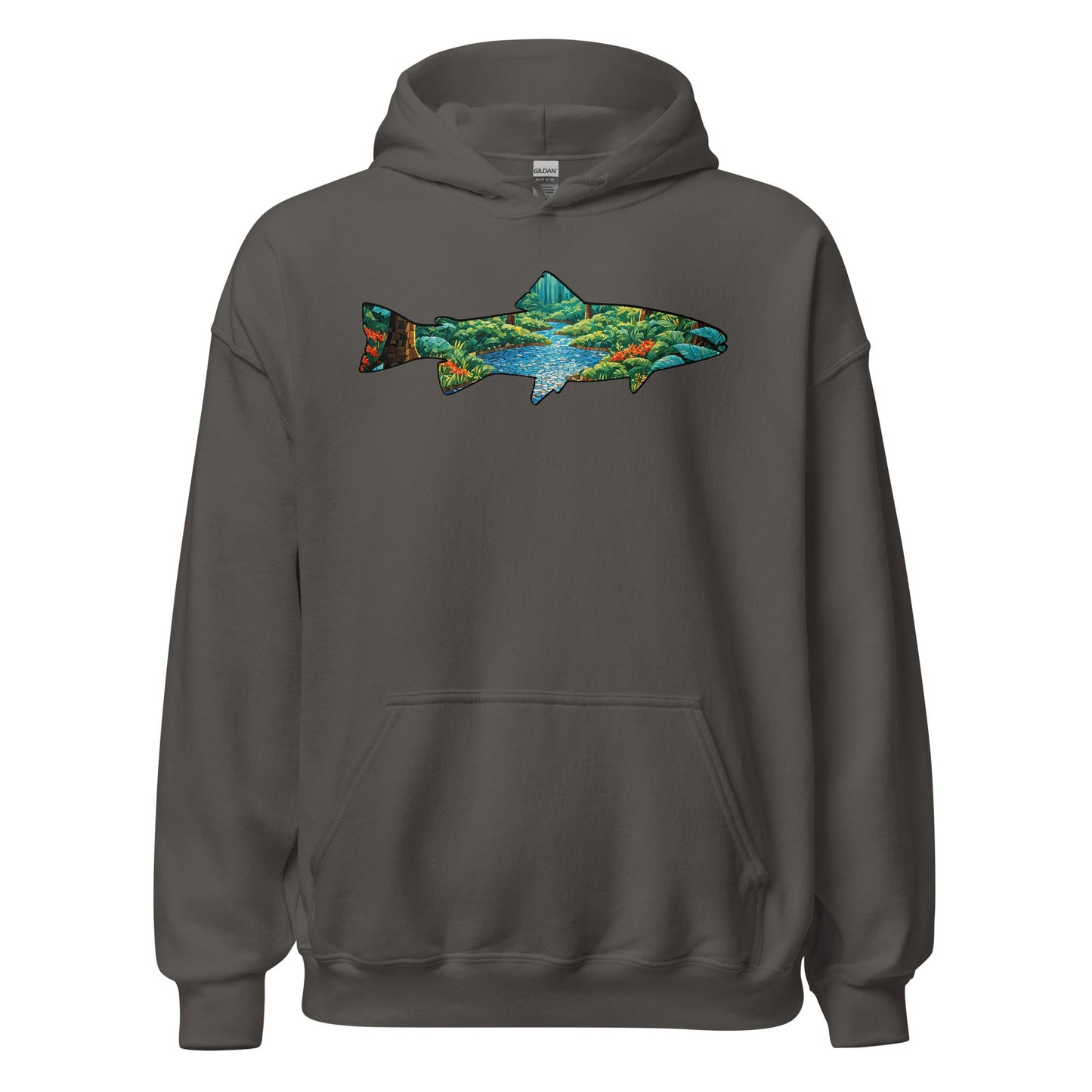 Mosaic Forest Trout Men's (Unisex) Hoodie - Hoodies - Discovery Co.
