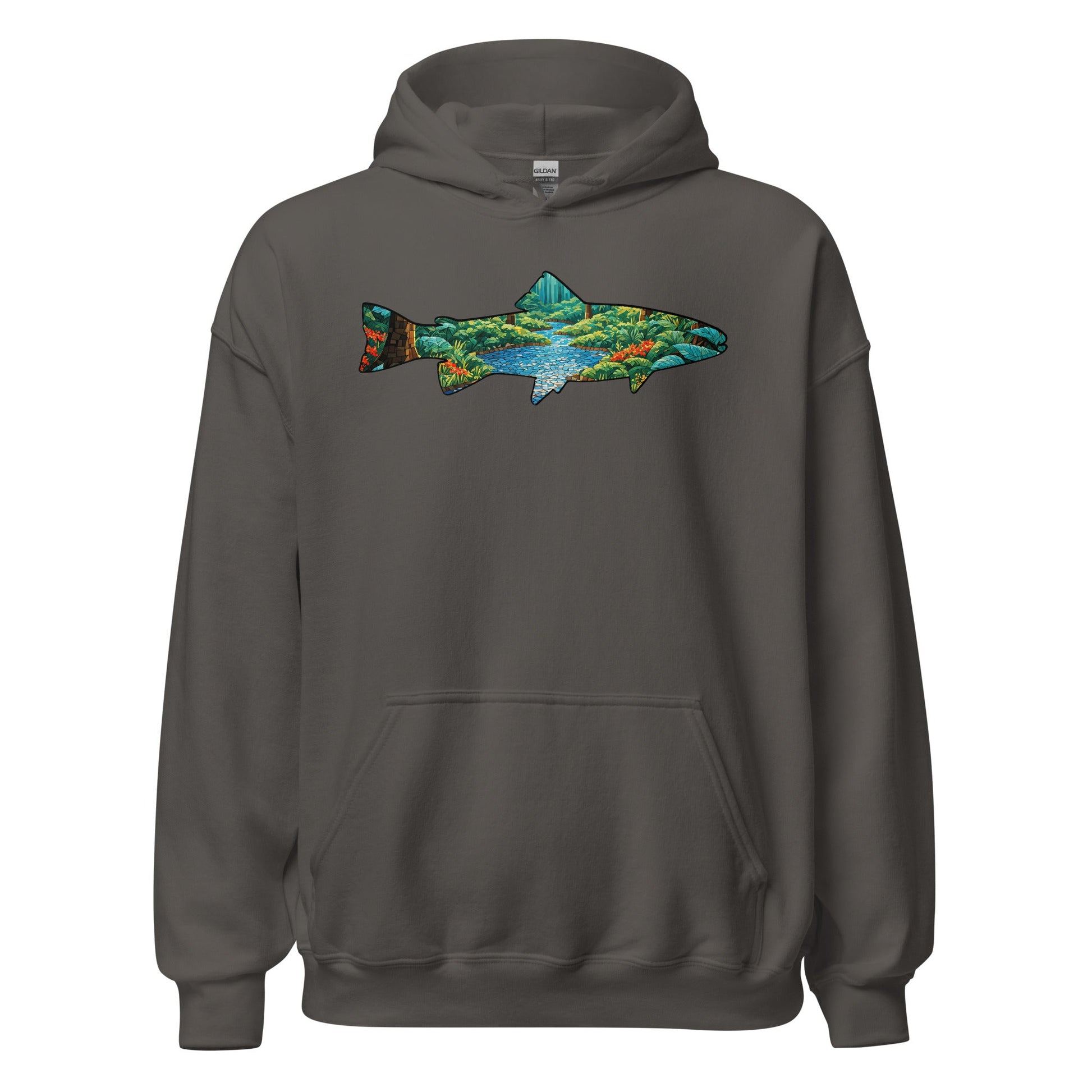 Mosaic Forest Trout Men's (Unisex) Hoodie - Hoodies - Discovery Co.