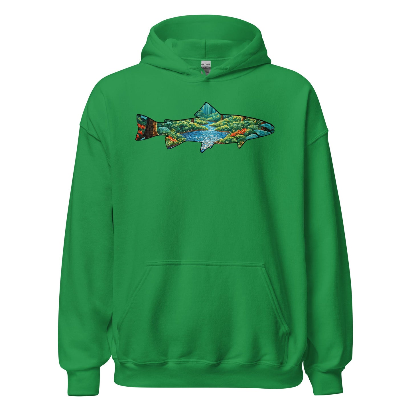 Mosaic Forest Trout Men's (Unisex) Hoodie - Hoodies - Discovery Co.