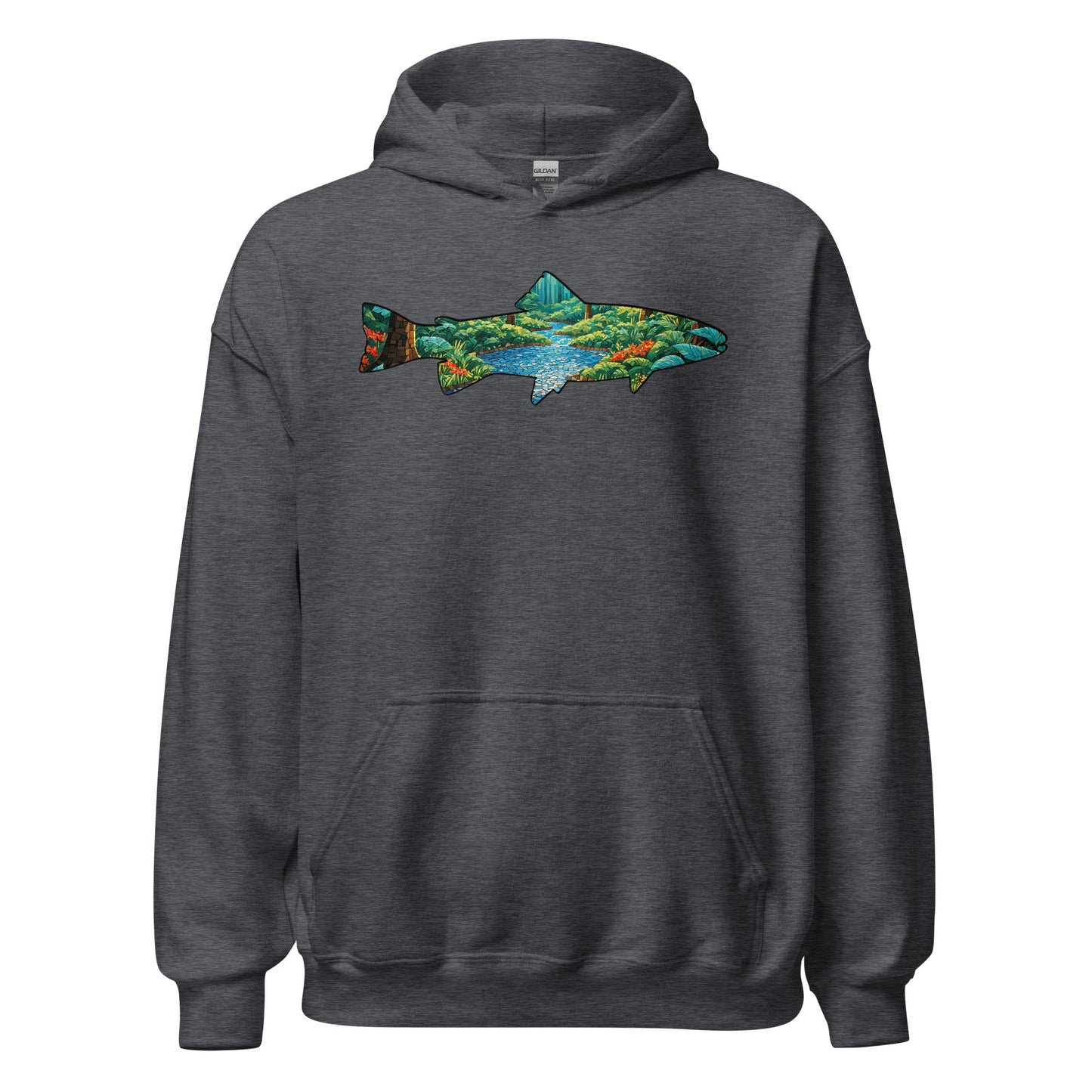 Mosaic Forest Trout Men's (Unisex) Hoodie - Hoodies - Discovery Co.