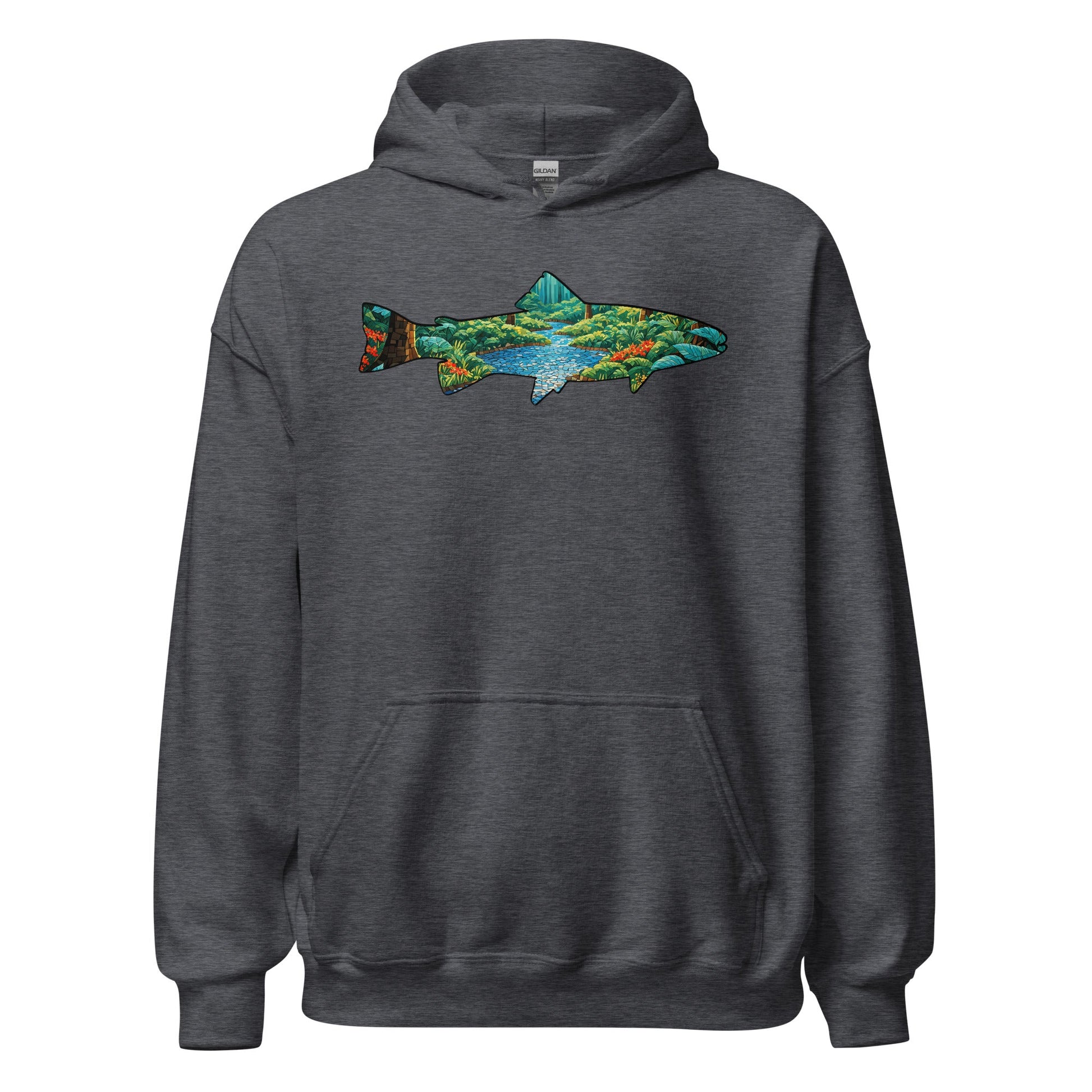 Mosaic Forest Trout Men's (Unisex) Hoodie - Hoodies - Discovery Co.
