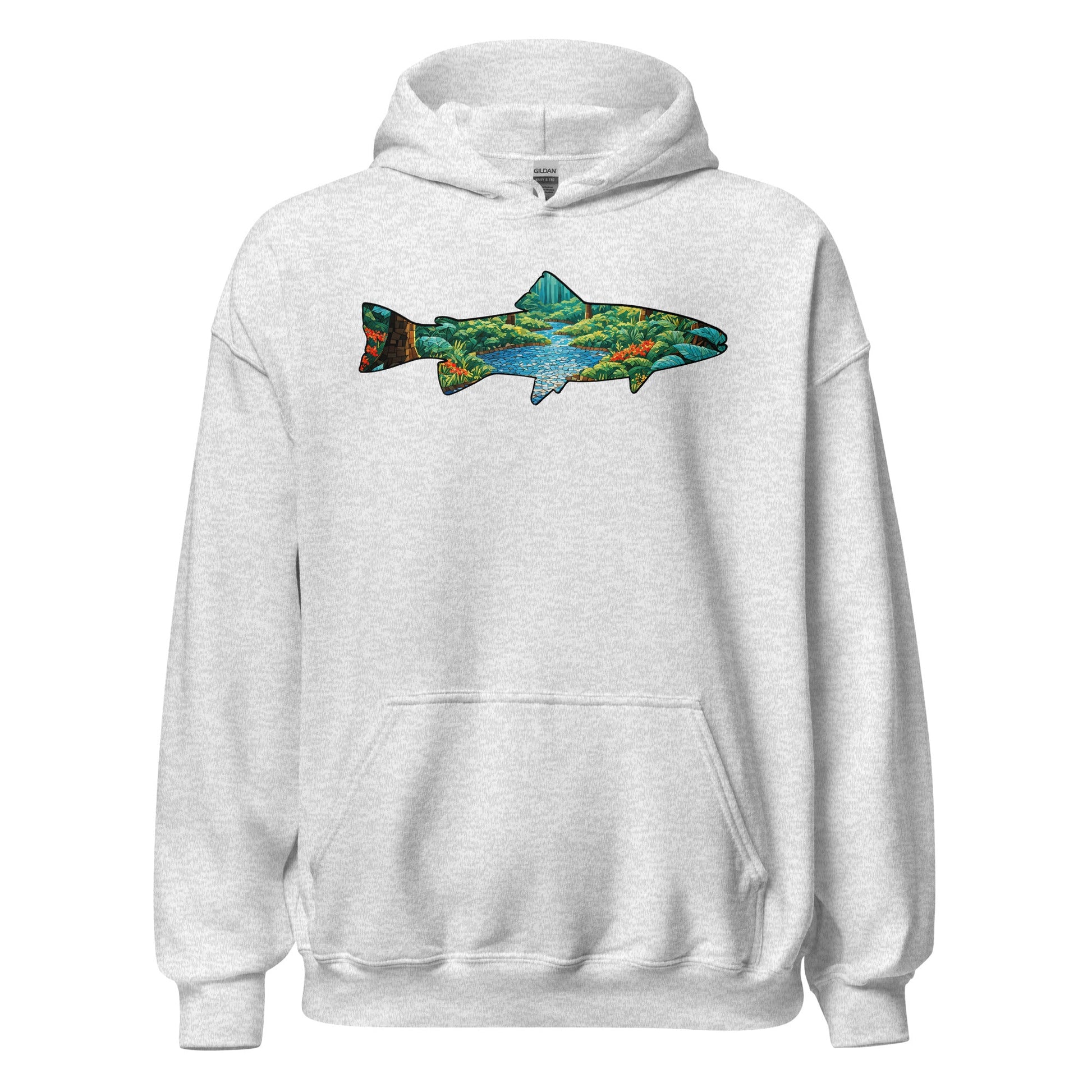 Mosaic Forest Trout Men's (Unisex) Hoodie - Hoodies - Discovery Co.
