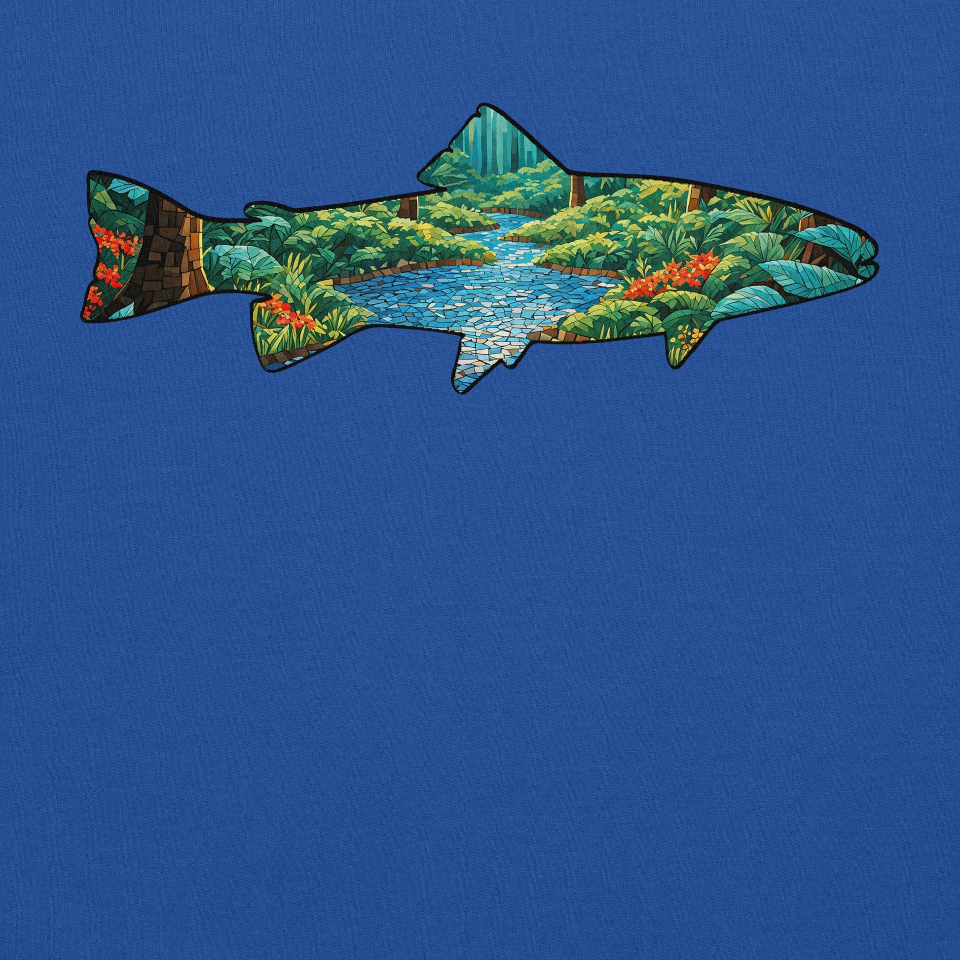 Mosaic Forest Trout Men's (Unisex) Hoodie - Hoodies - Discovery Co.