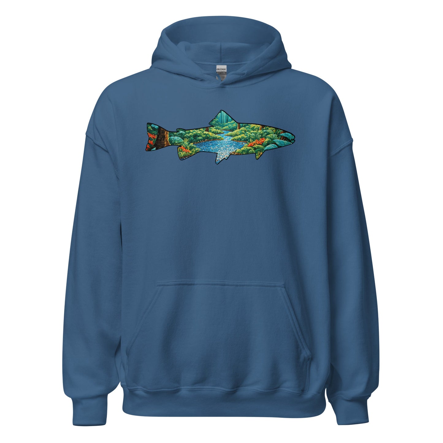 Mosaic Forest Trout Men's (Unisex) Hoodie - Hoodies - Discovery Co.