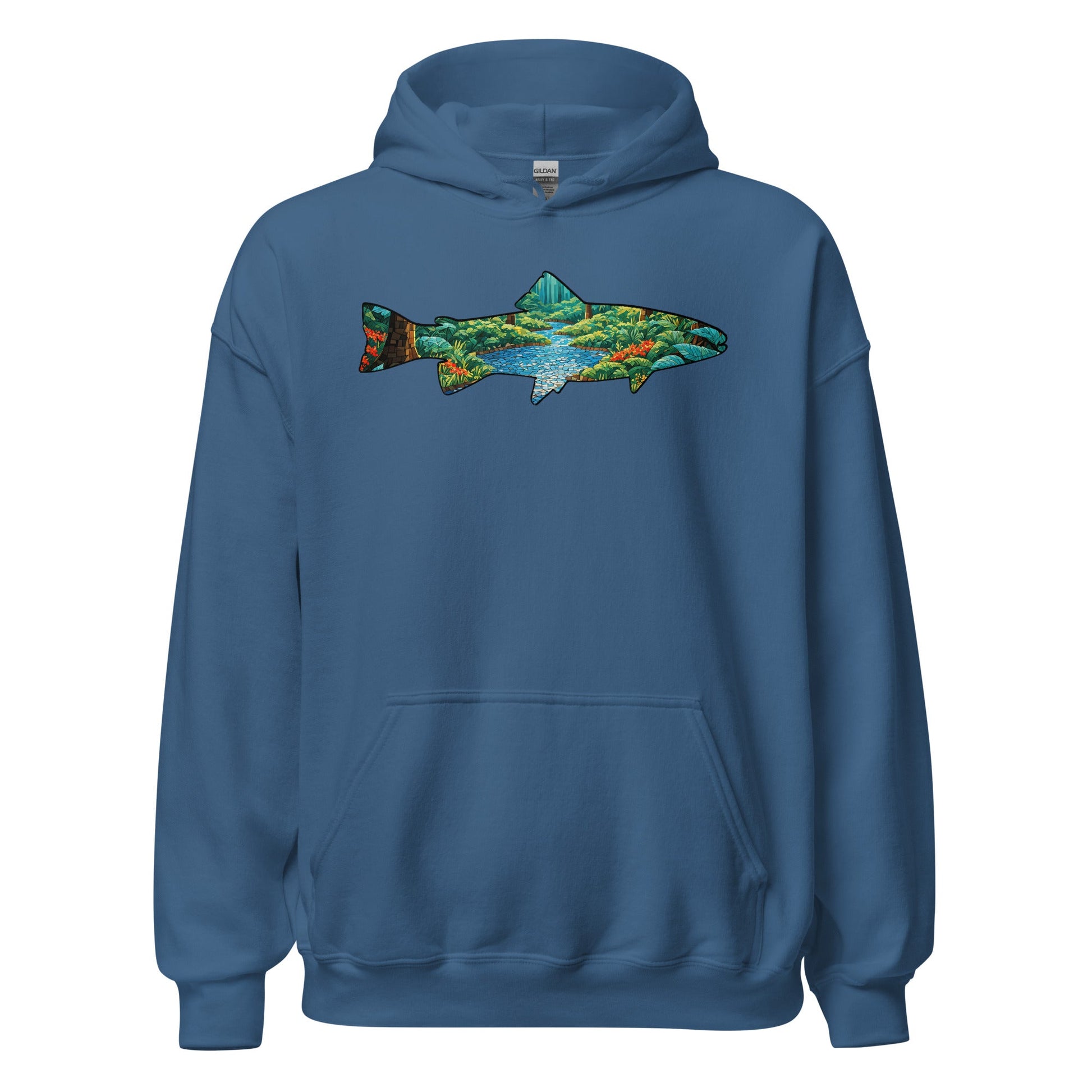 Mosaic Forest Trout Men's (Unisex) Hoodie - Hoodies - Discovery Co.