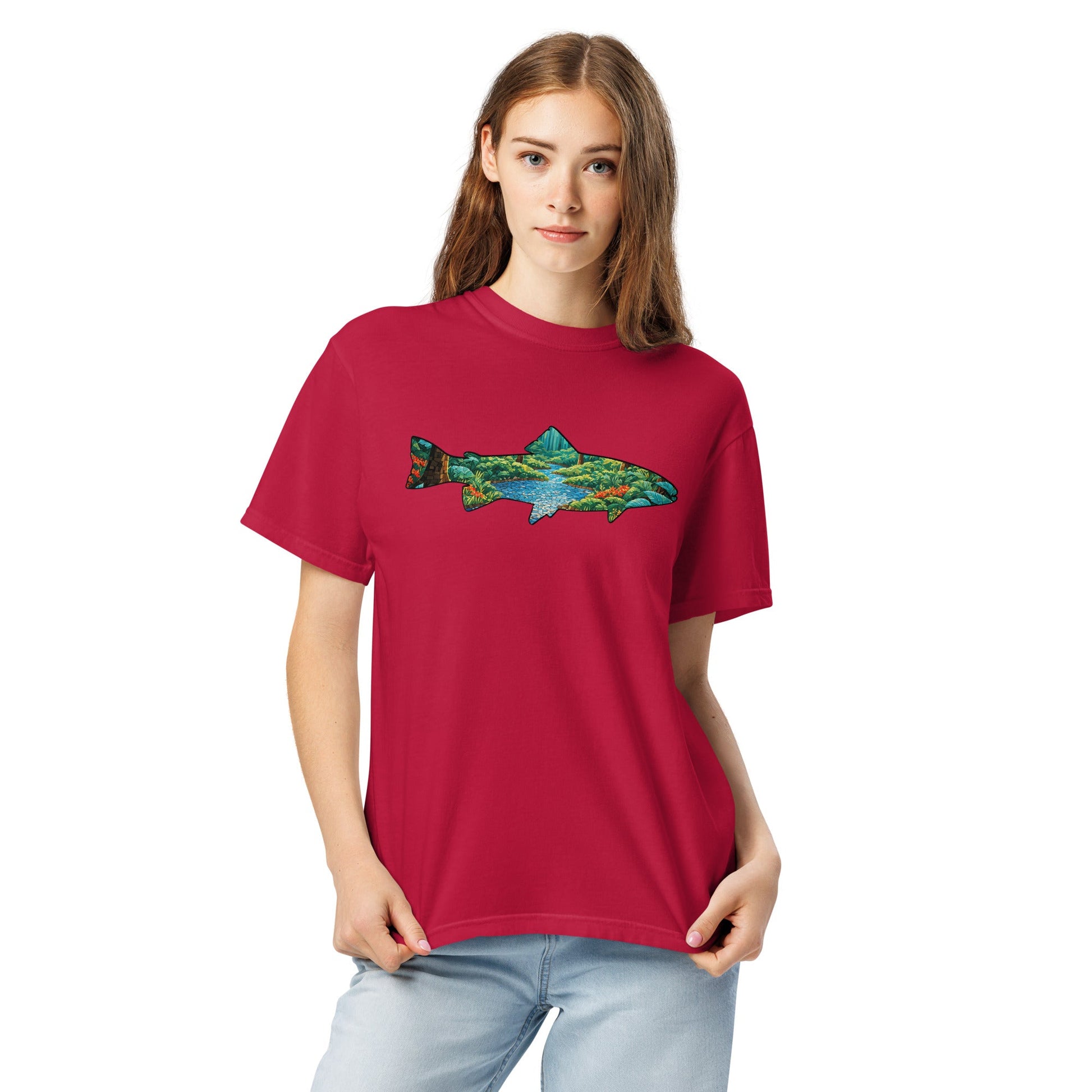 Mosaic Forest Trout Women's (Unisex) Premium Tee - Women's Shirts - Discovery Co.