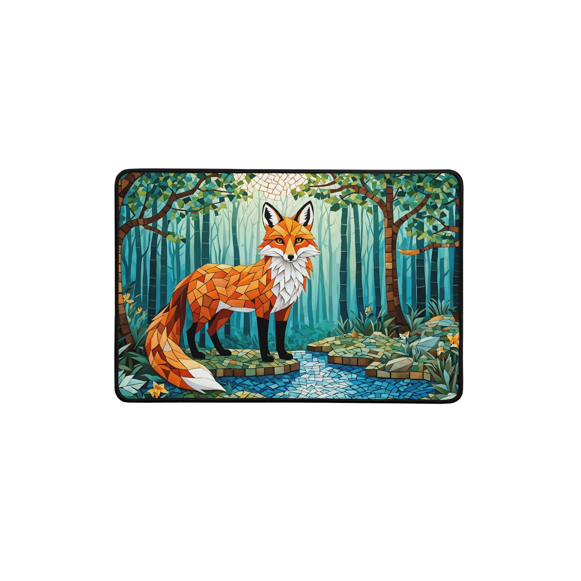 Mosaic Fox By The River Desk Mat - Mouse Pads - Discovery Co.