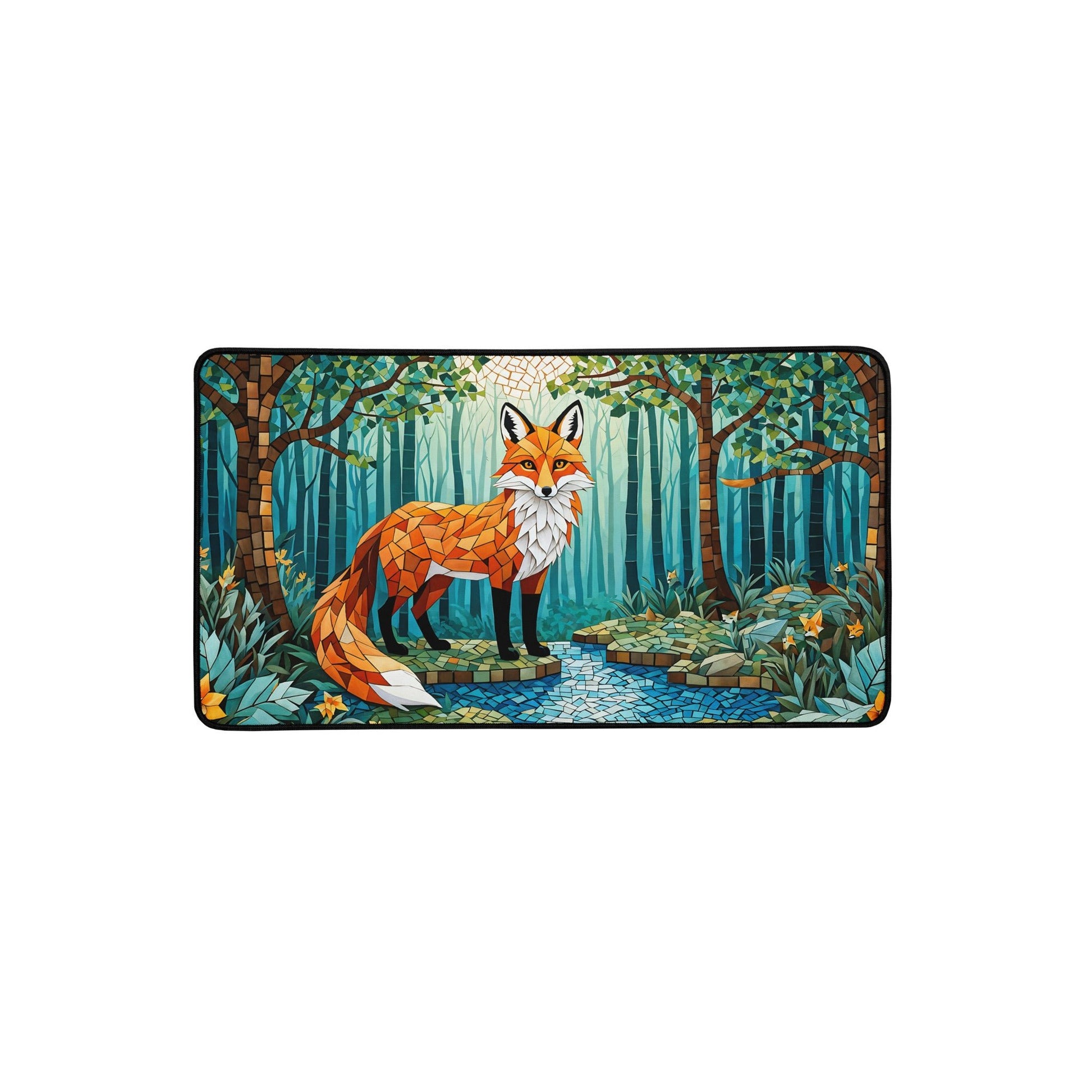 Mosaic Fox By The River Desk Mat - Mouse Pads - Discovery Co.