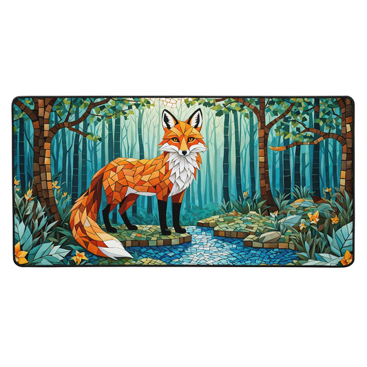 Mosaic Fox By The River Desk Mat - Mouse Pads - Discovery Co.