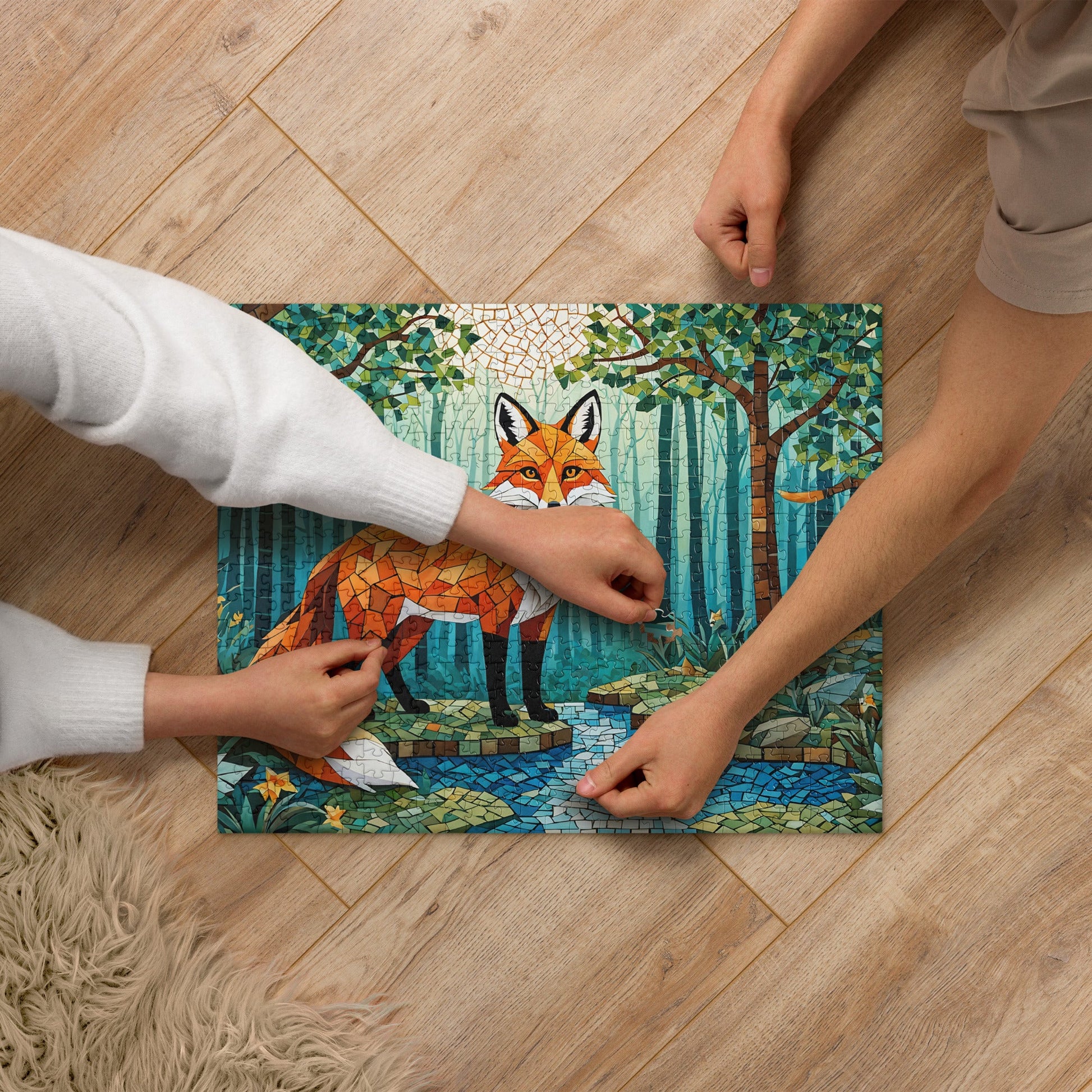 Mosaic Fox By The River Jigsaw Puzzle - Puzzle - Discovery Co.